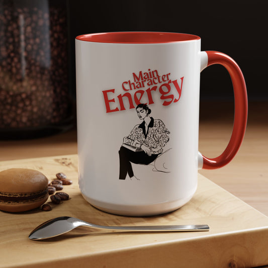 Coffee Mug - Main Character Energy with Girl Reading