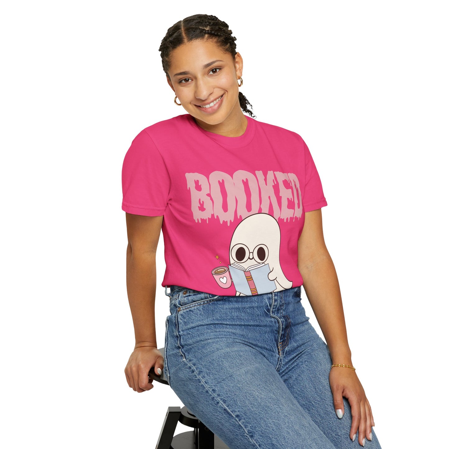 Booked Ghost with Coffee Unisex T-shirt