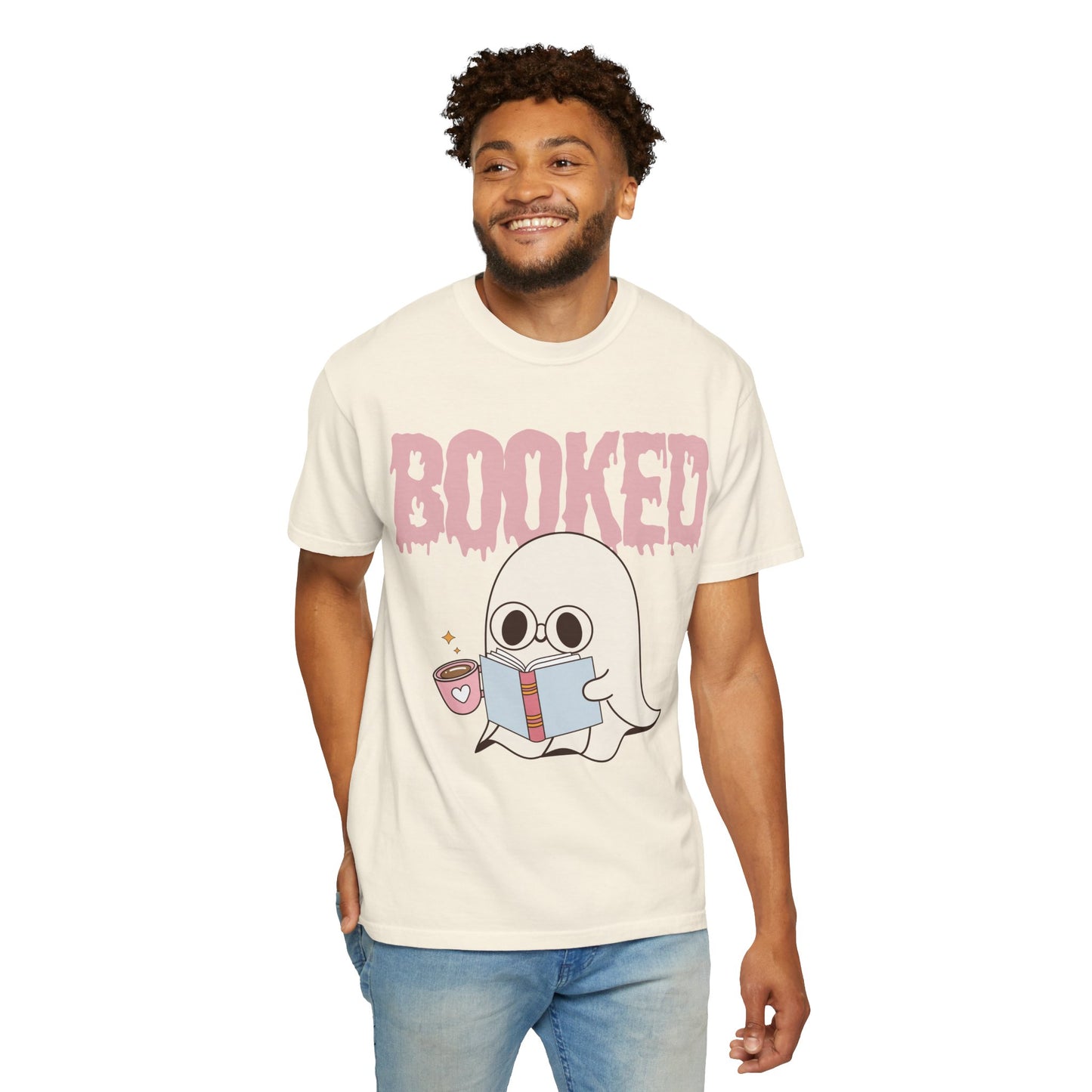 Booked Ghost with Coffee Unisex T-shirt