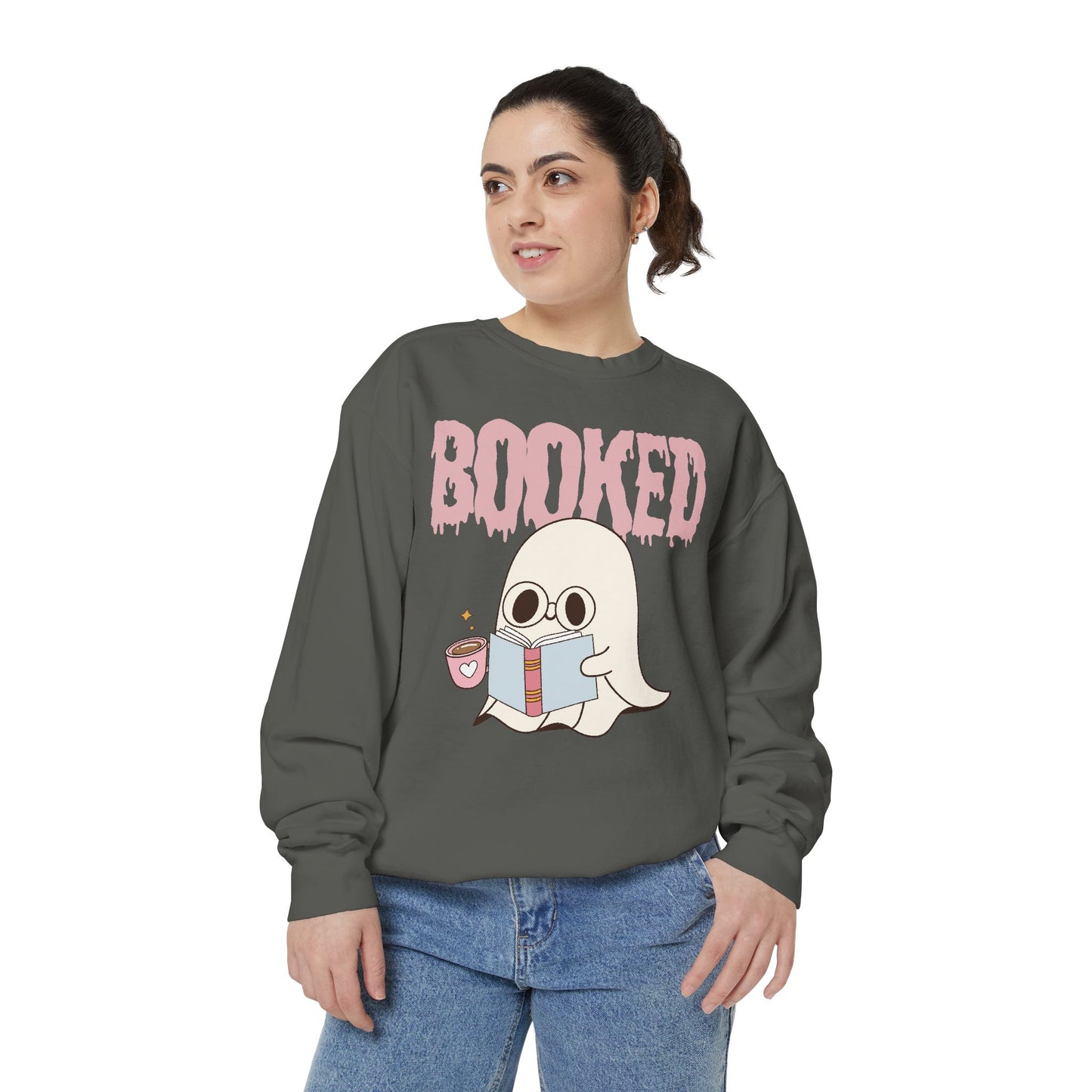 Booked Ghost with Coffee Sweatshirt