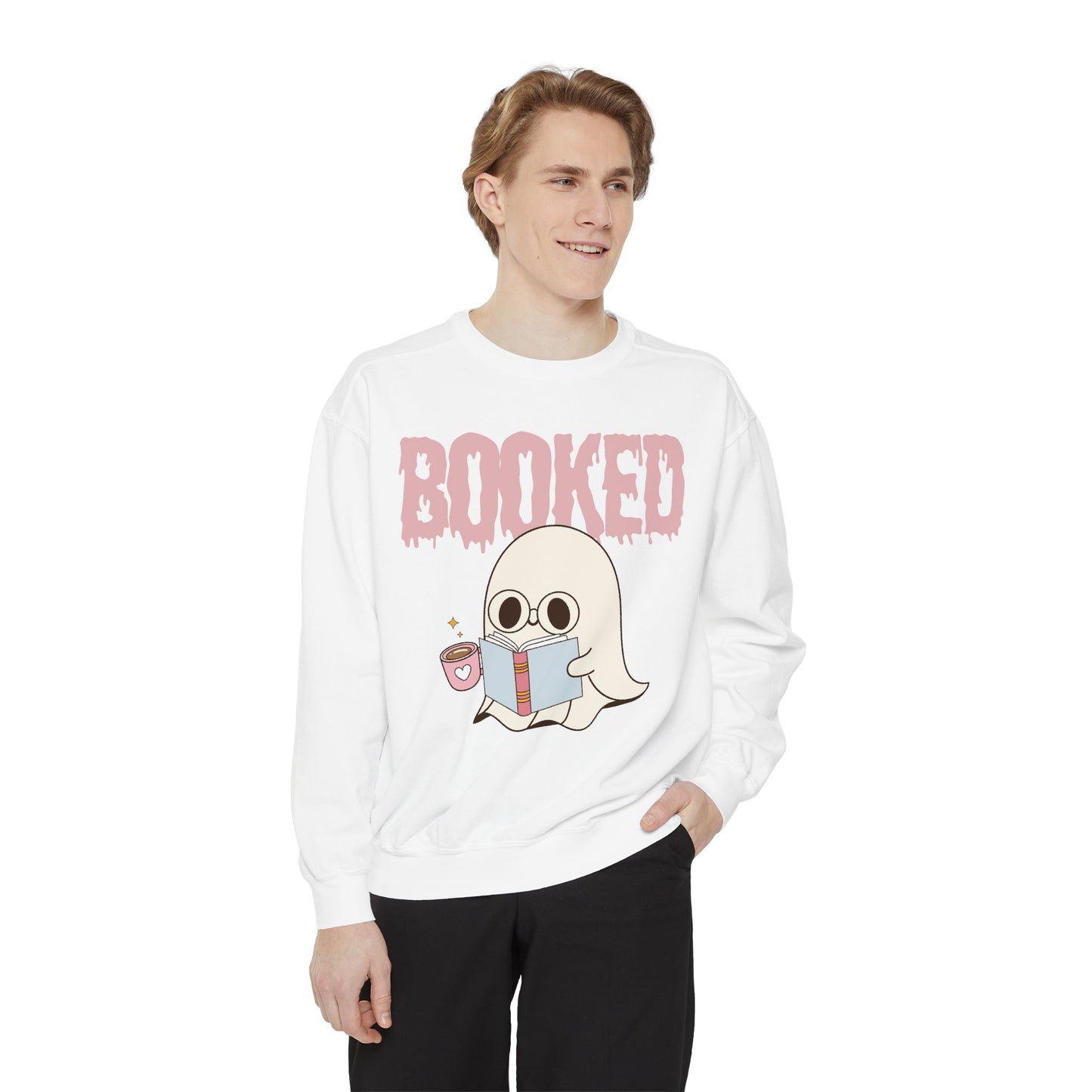 Booked Ghost with Coffee Sweatshirt