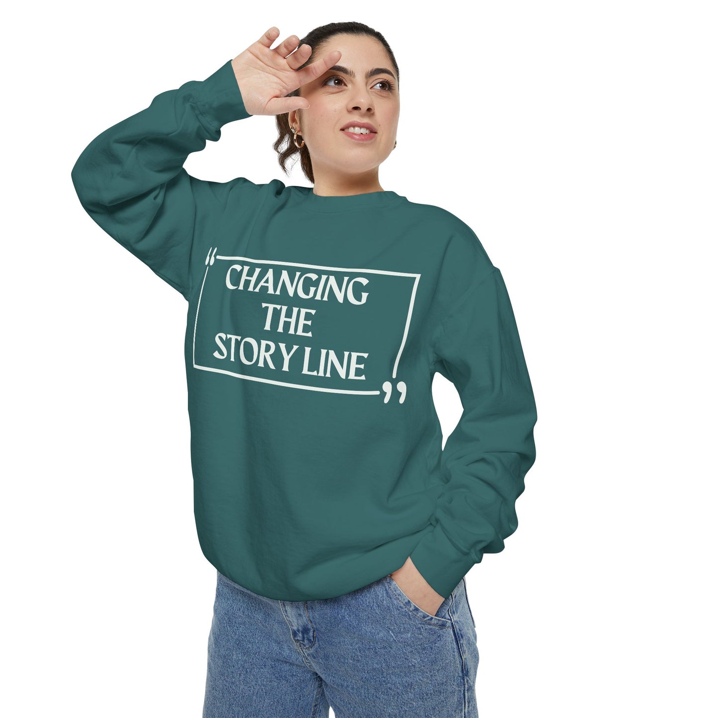 "Changing the Story Line" Unisex Garment-Dyed Sweatshirt