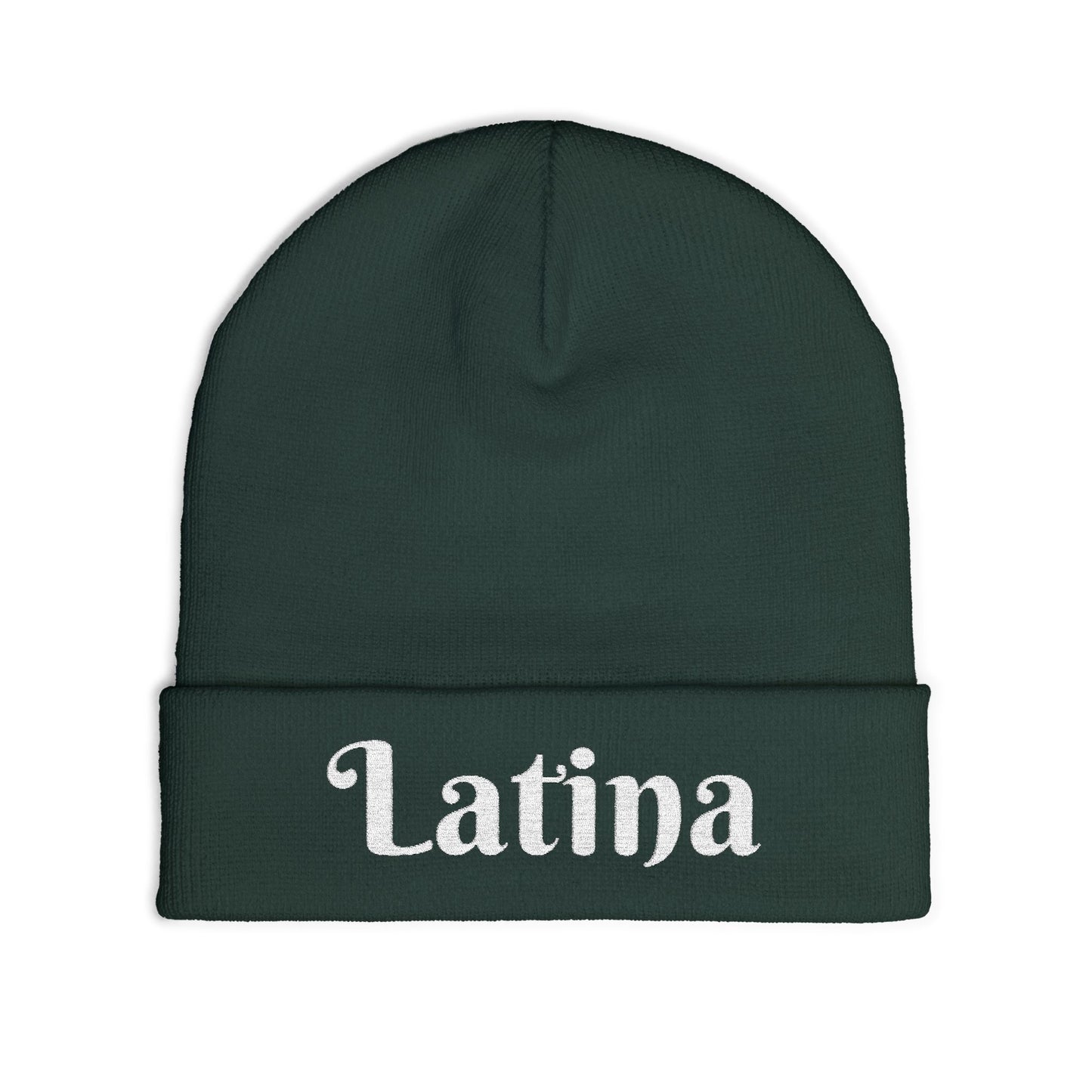 Chic Embroidered Knit Beanie - Stylish Winter Accessory for Trendsetters, Perfect Gift for Latina Pride, Cozy Headwear for Every Occasion