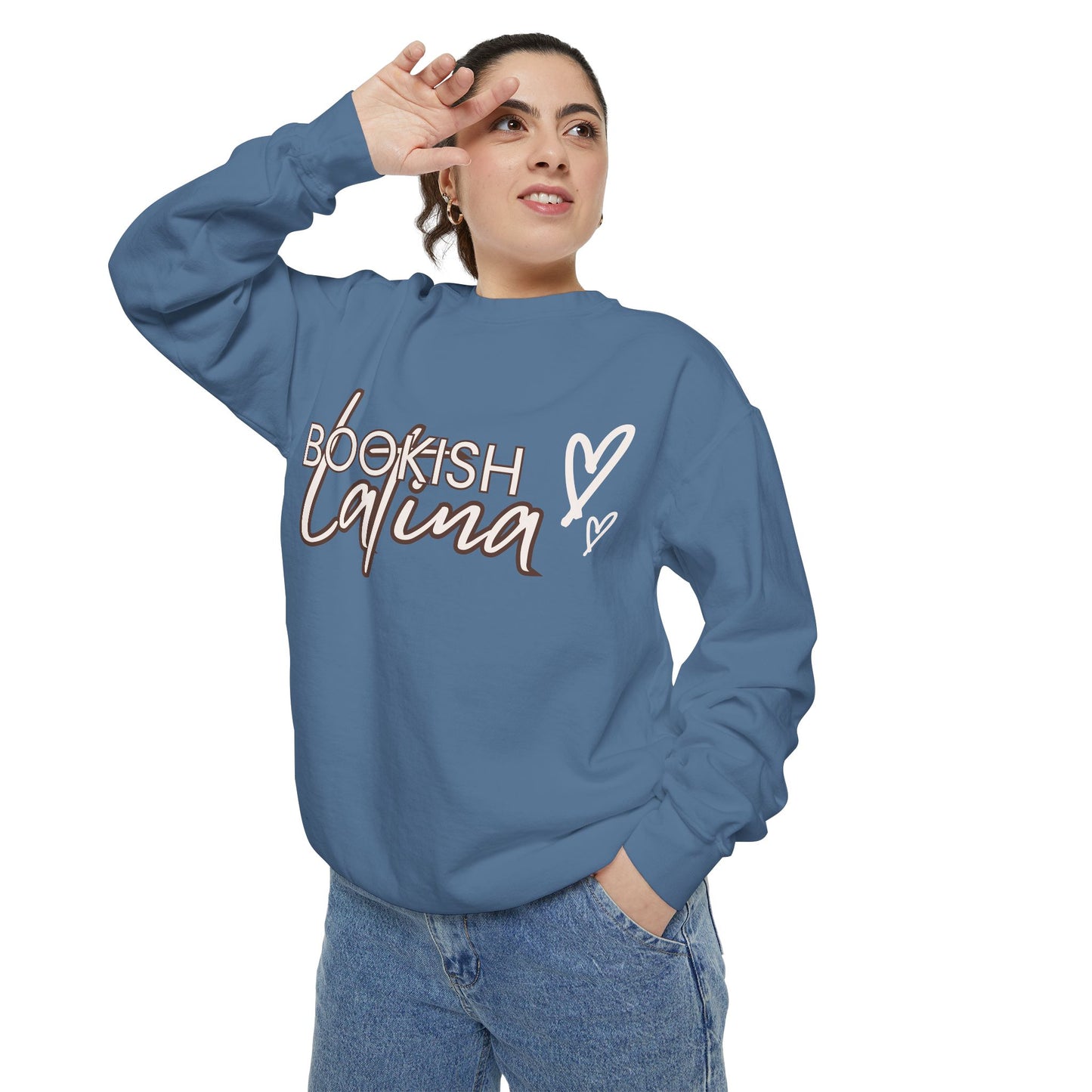 Bookish Latina Sweatshirt- with hearts design