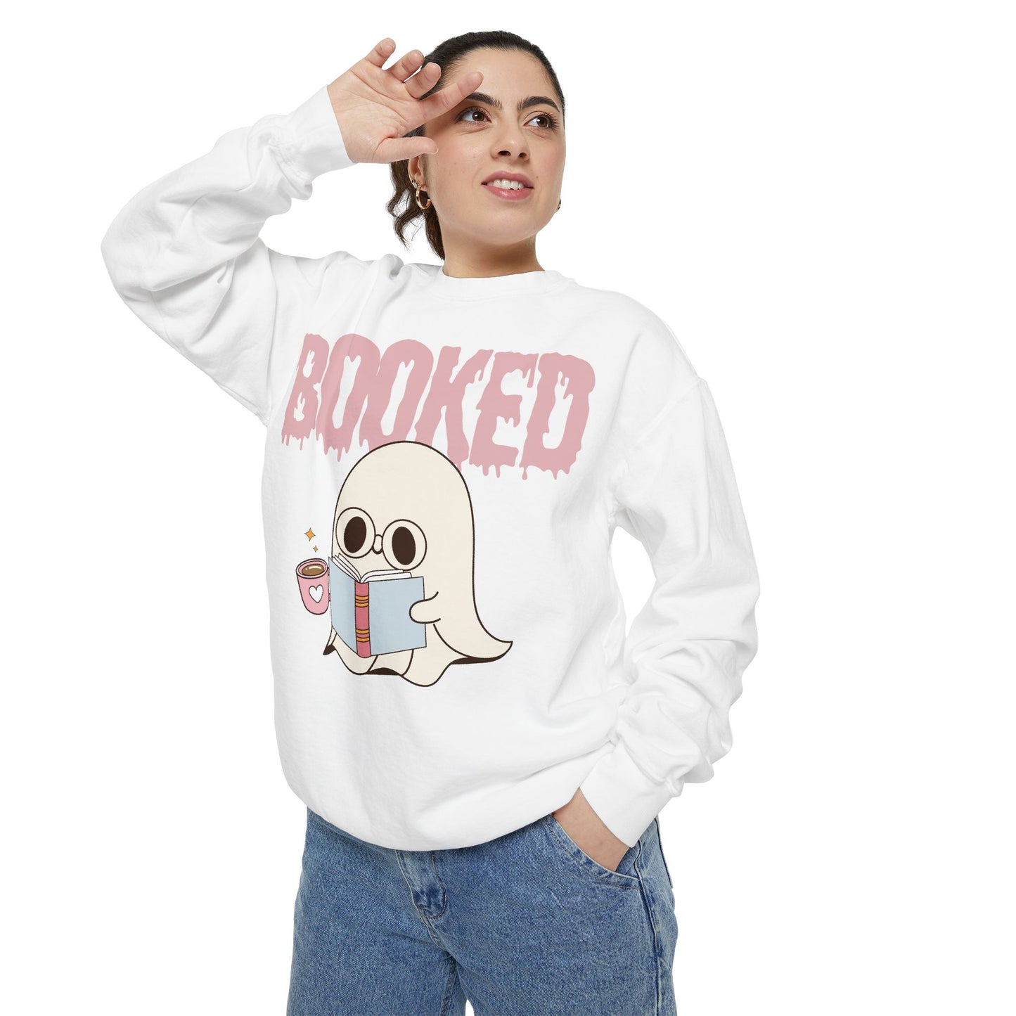 Booked Ghost with Coffee Sweatshirt