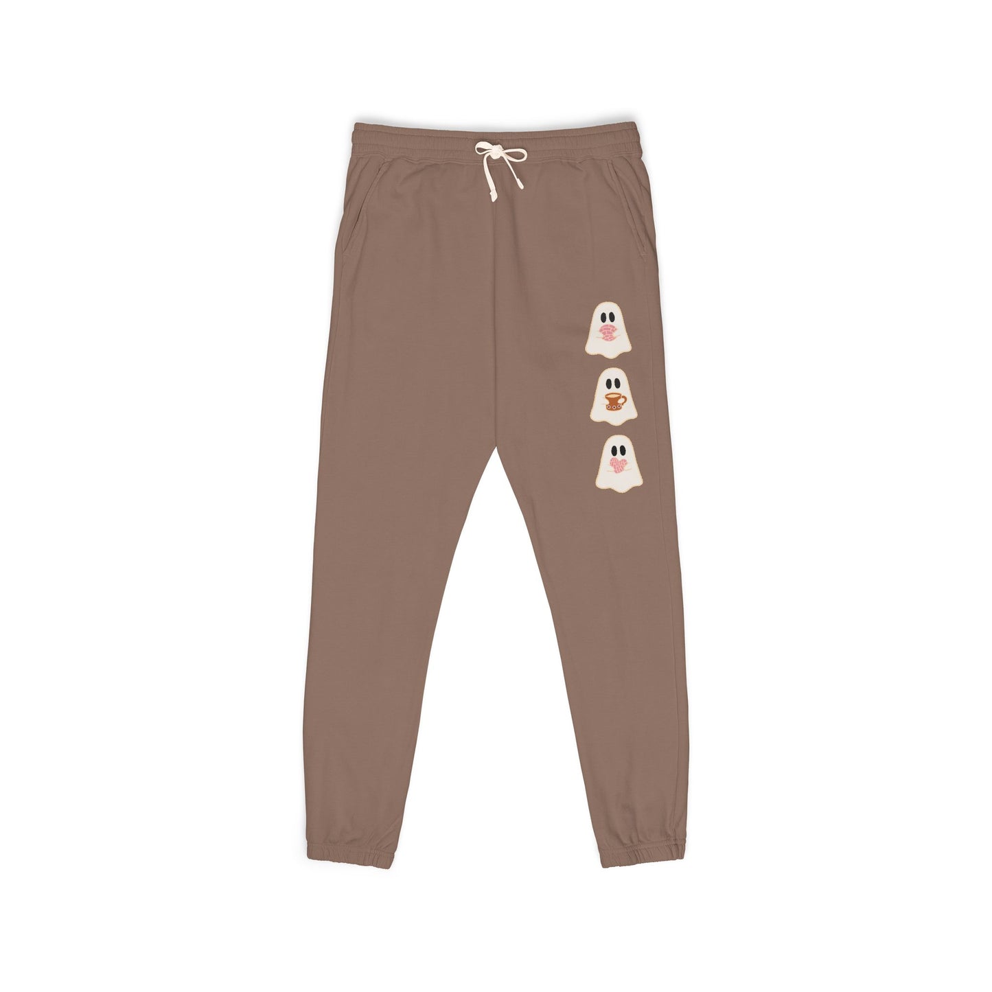 Fleece Sweatpants - Concha Season with Ghosts Eating Conchas Design