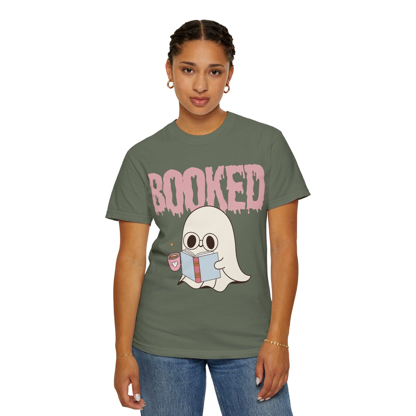Booked Ghost with Coffee Unisex T-shirt
