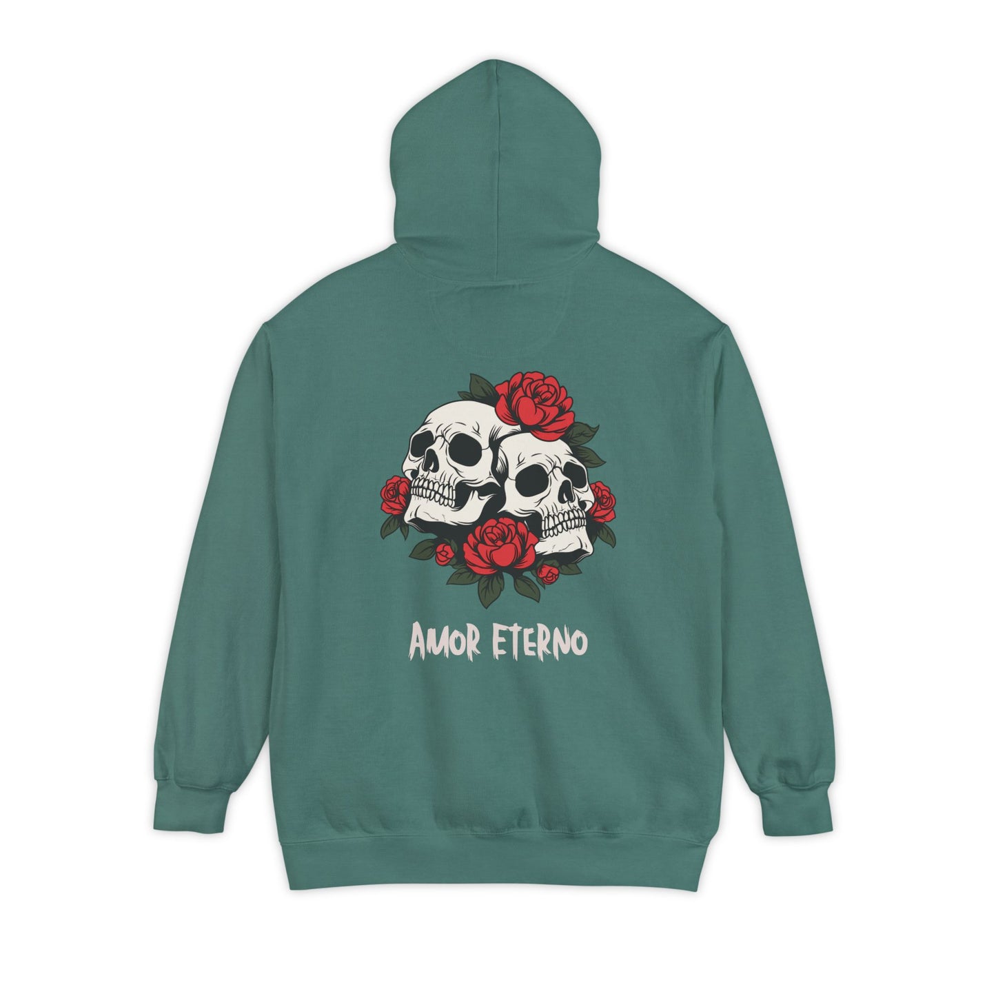Hoodie - Amor Eterno with Skulls and Roses Design