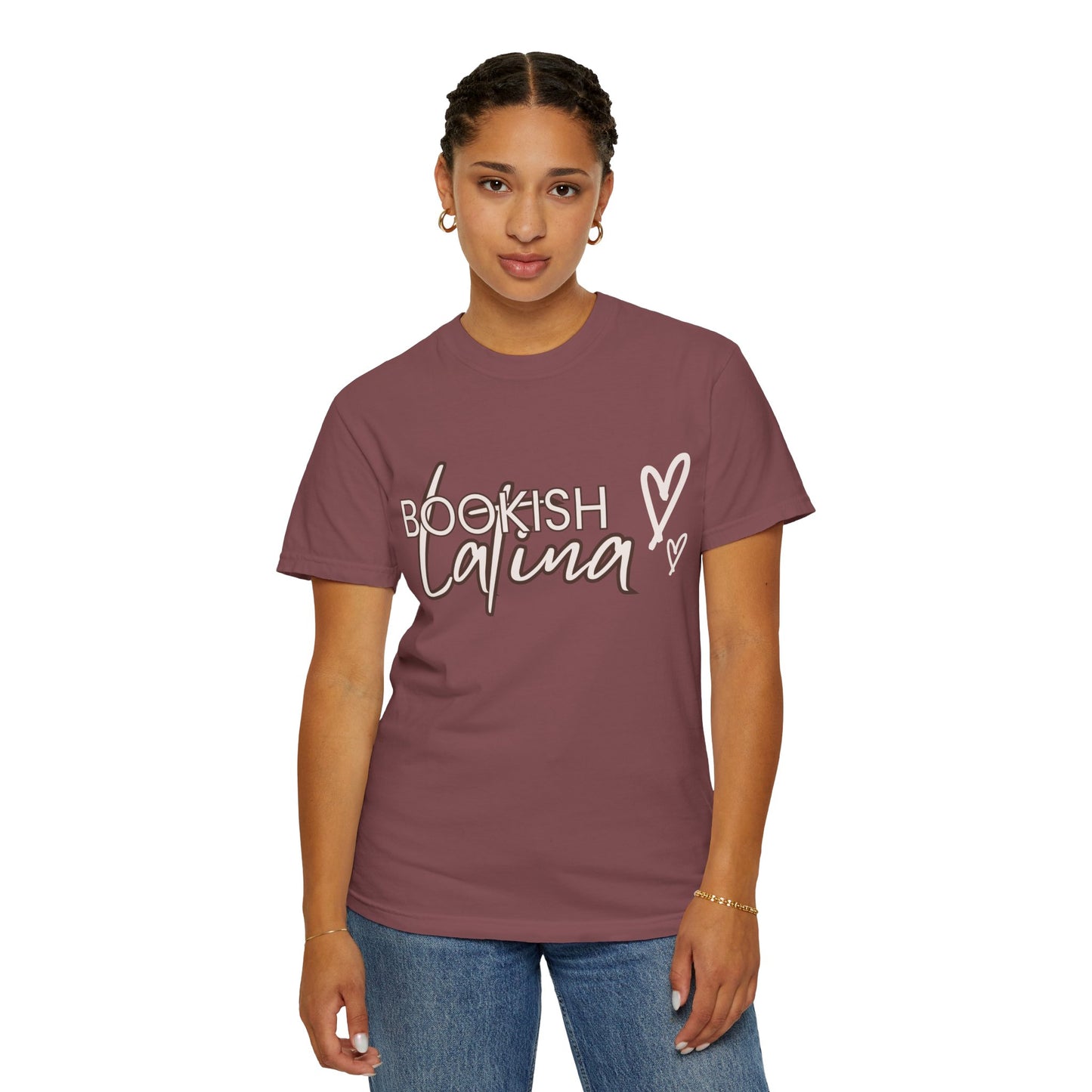 Bookish Latina Unisex T-Shirt- with hearts design