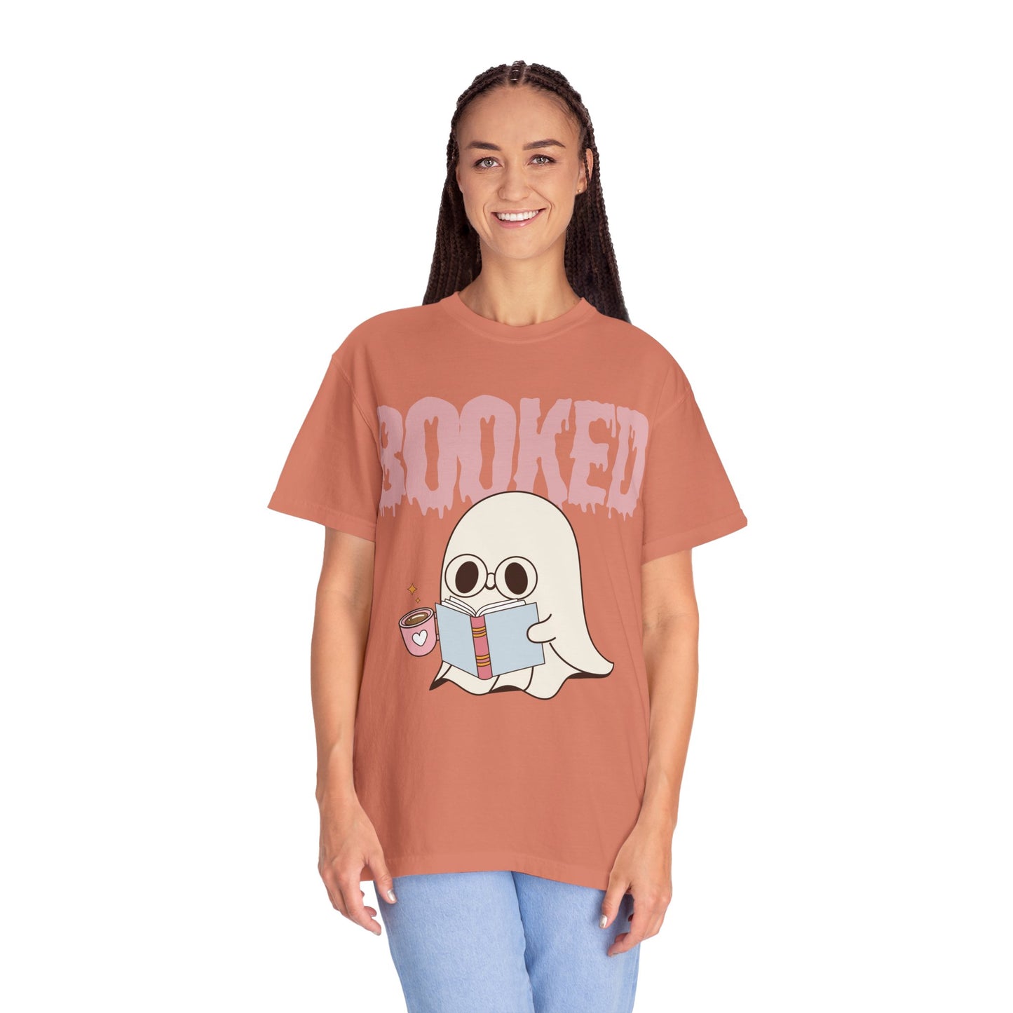 Booked Ghost with Coffee Unisex T-shirt