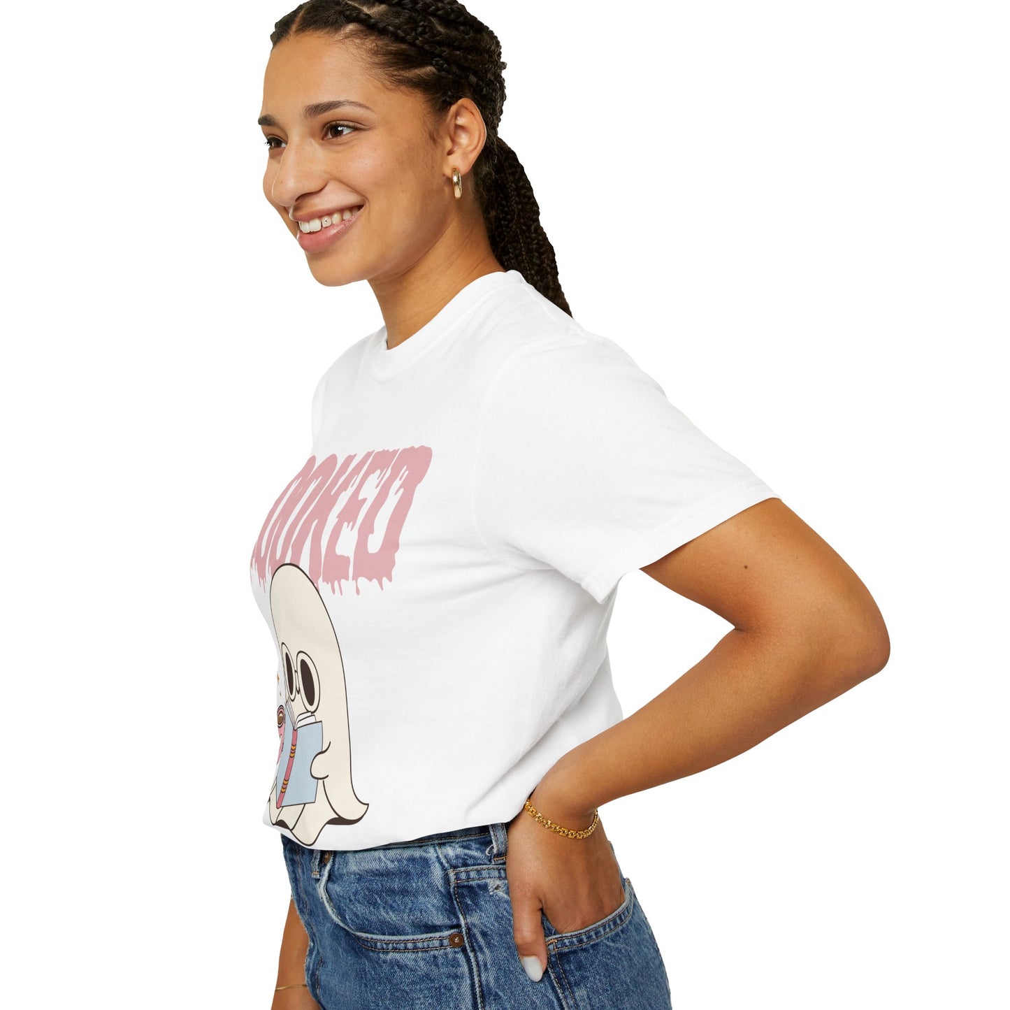 Booked Ghost with Coffee Unisex T-shirt
