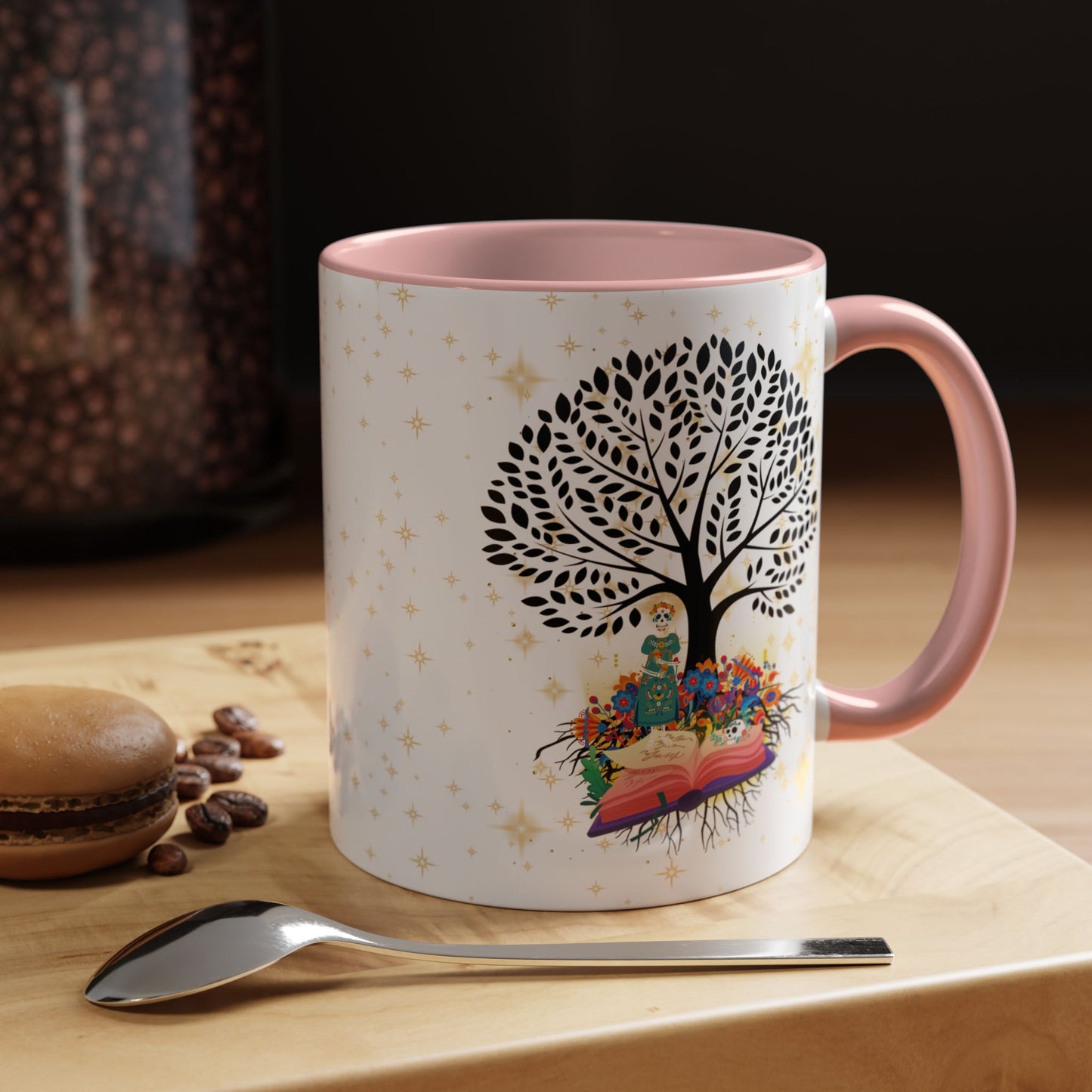 Coffee Mug - Stories are Legacies Too with Catrina, Tree, and Book Design