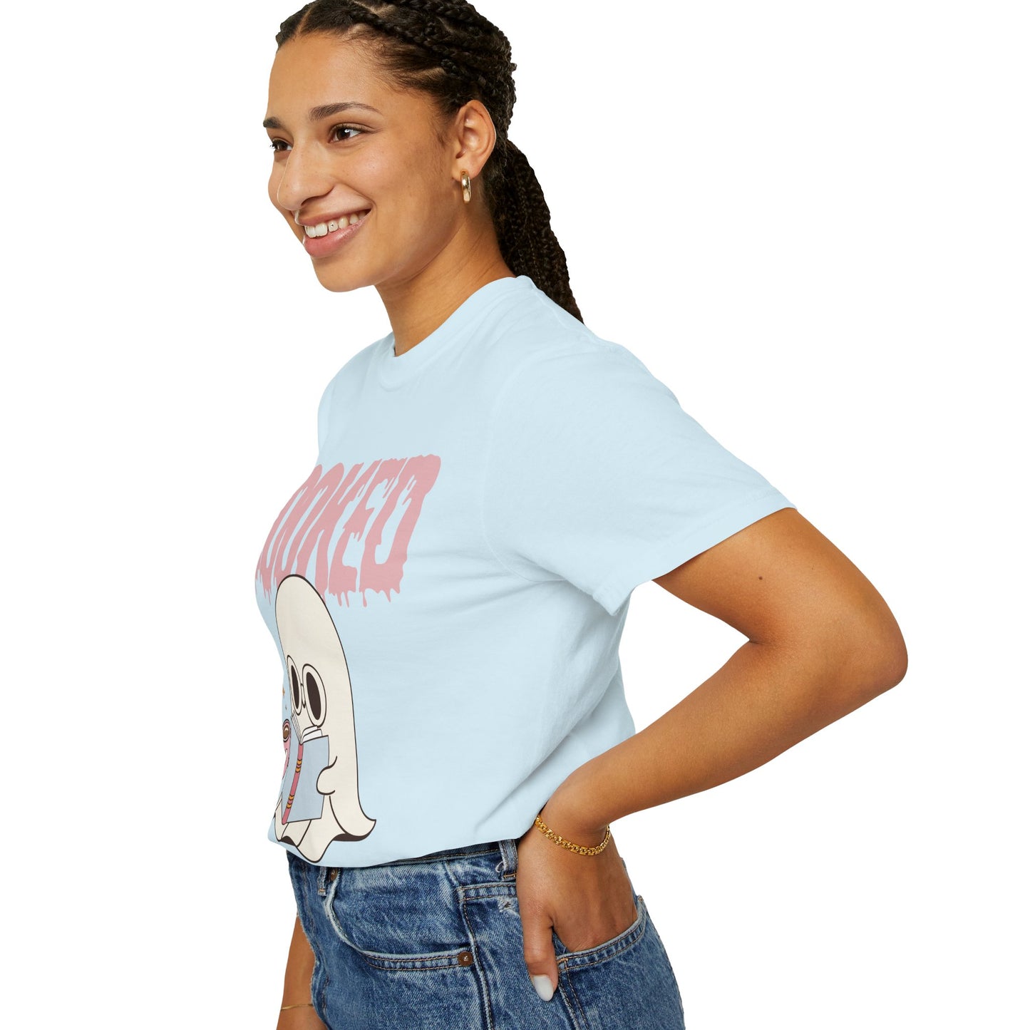 Booked Ghost with Coffee Unisex T-shirt