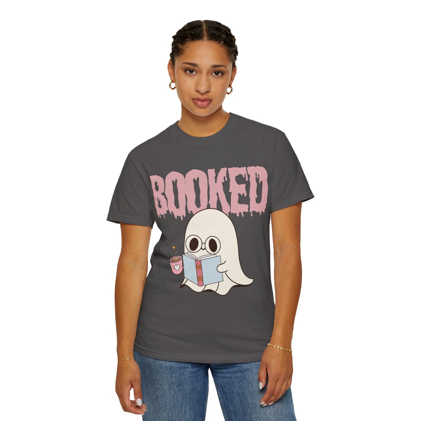 Booked Ghost with Coffee Unisex T-shirt