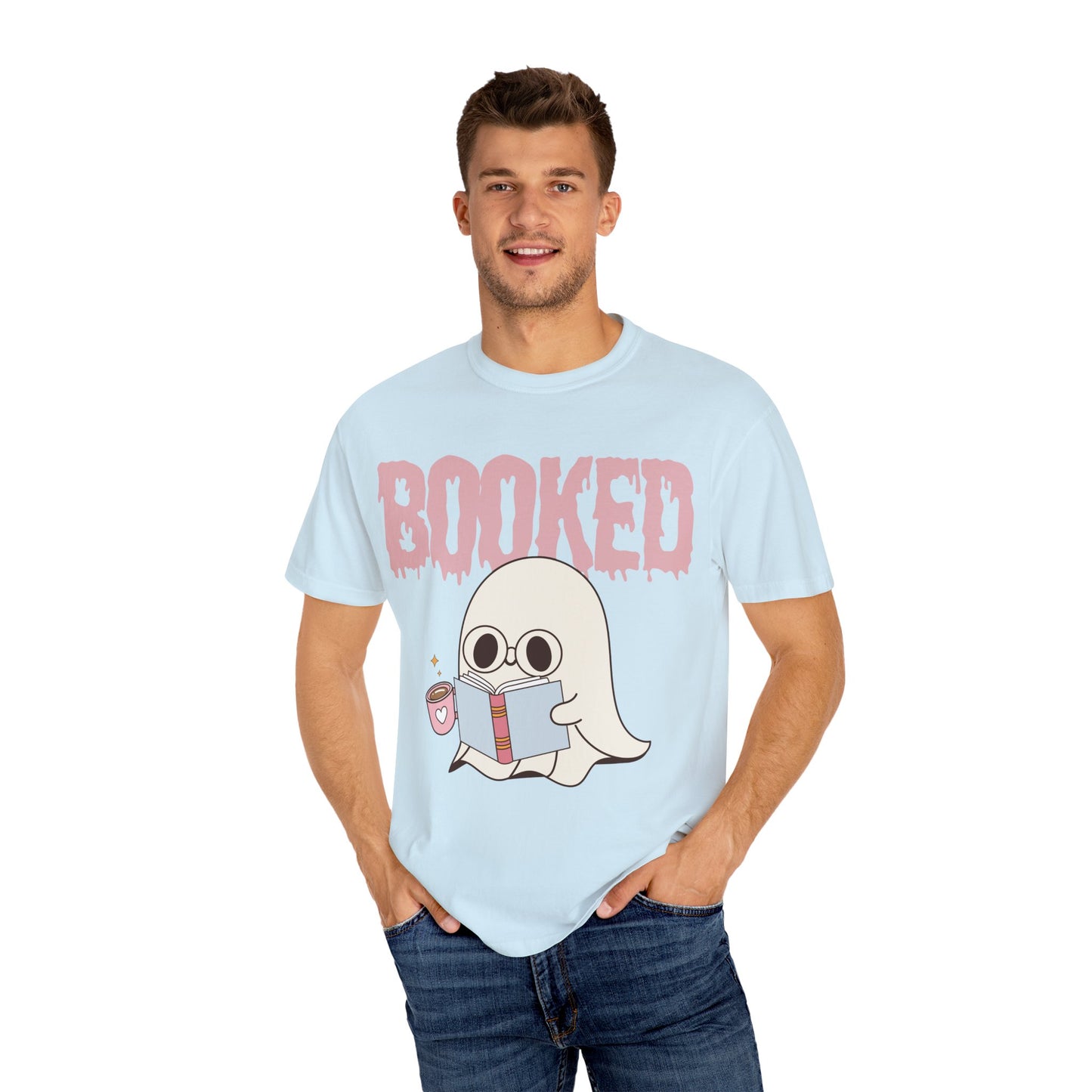 Booked Ghost with Coffee Unisex T-shirt
