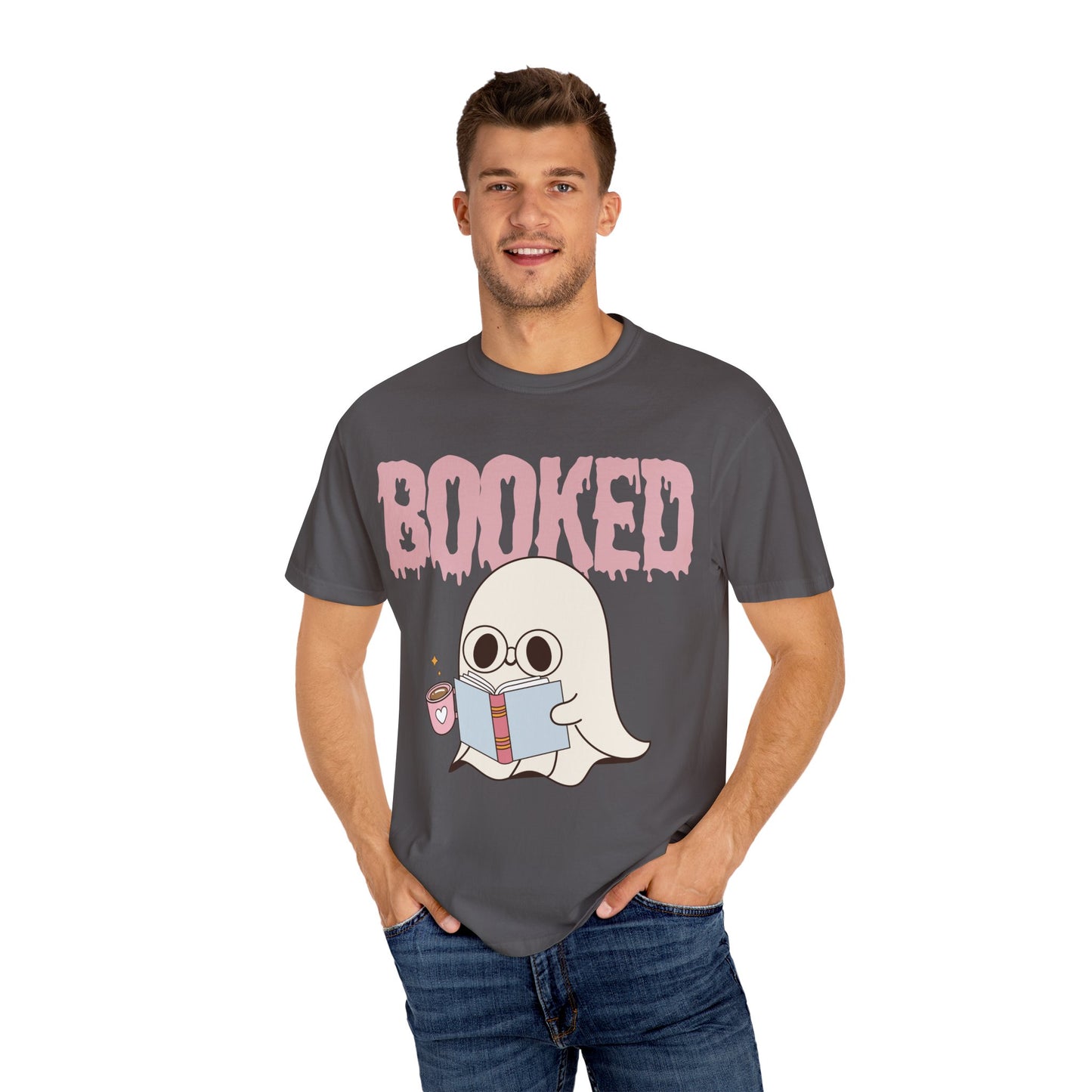 Booked Ghost with Coffee Unisex T-shirt