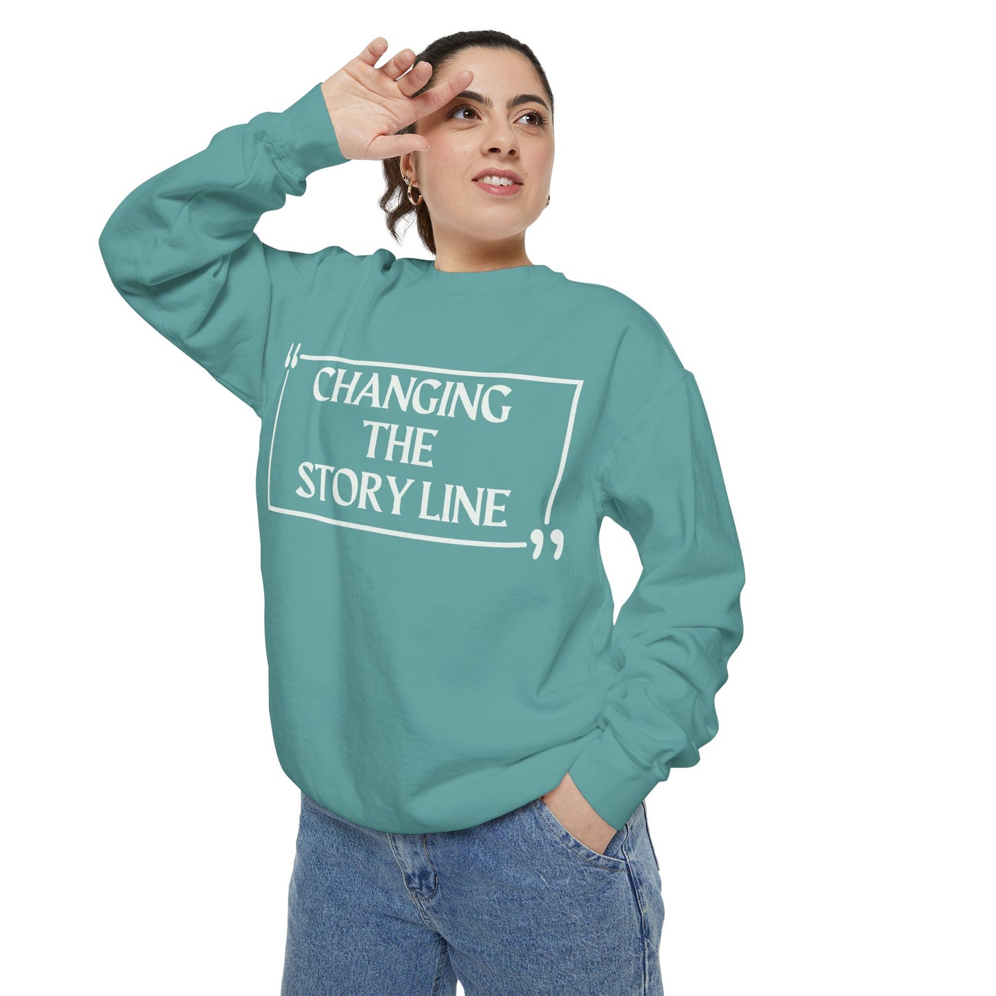 "Changing the Story Line" Unisex Garment-Dyed Sweatshirt