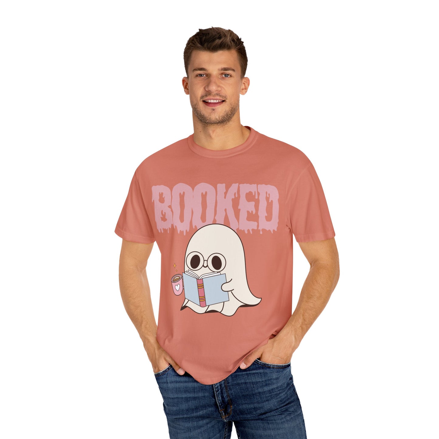 Booked Ghost with Coffee Unisex T-shirt