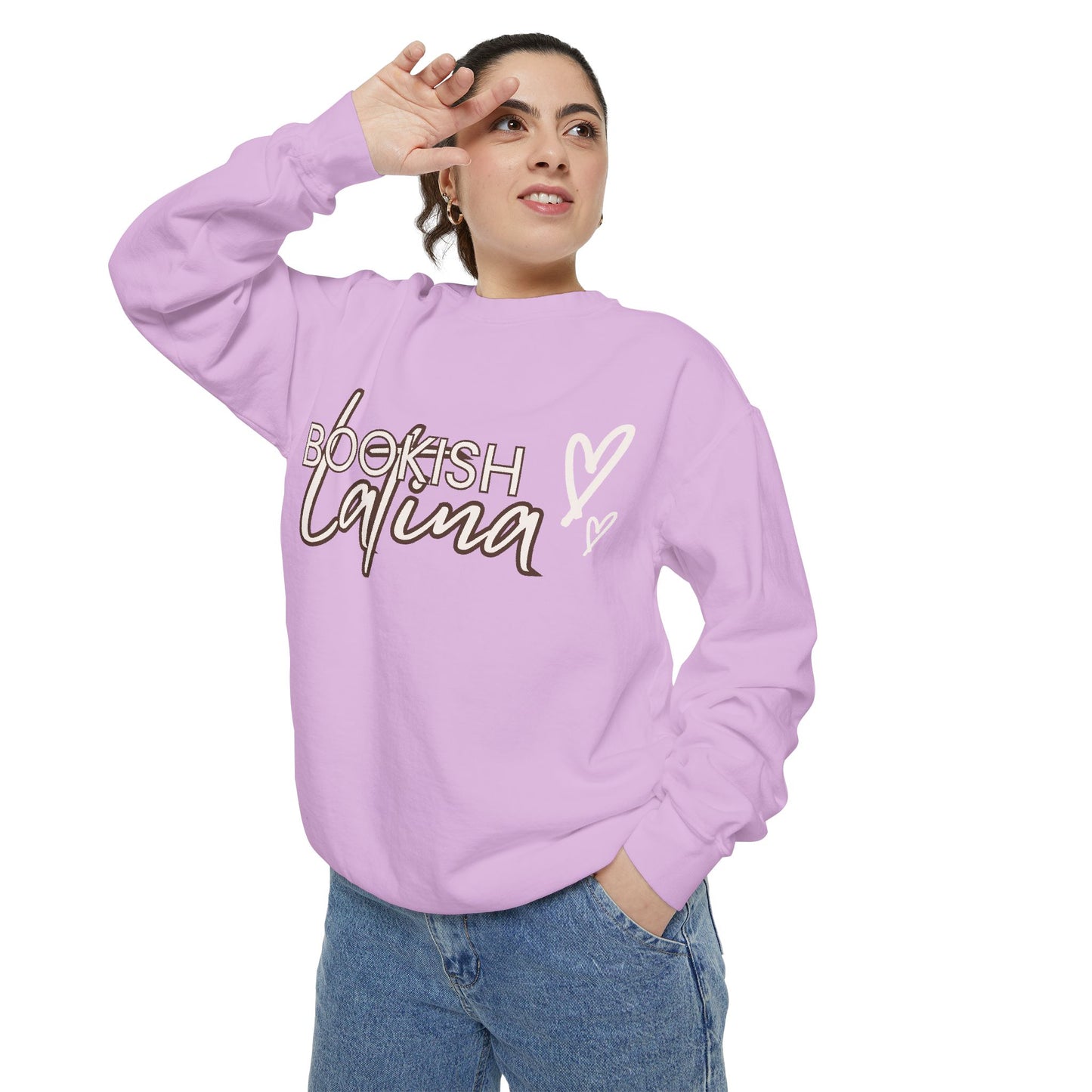 Bookish Latina Sweatshirt- with hearts design