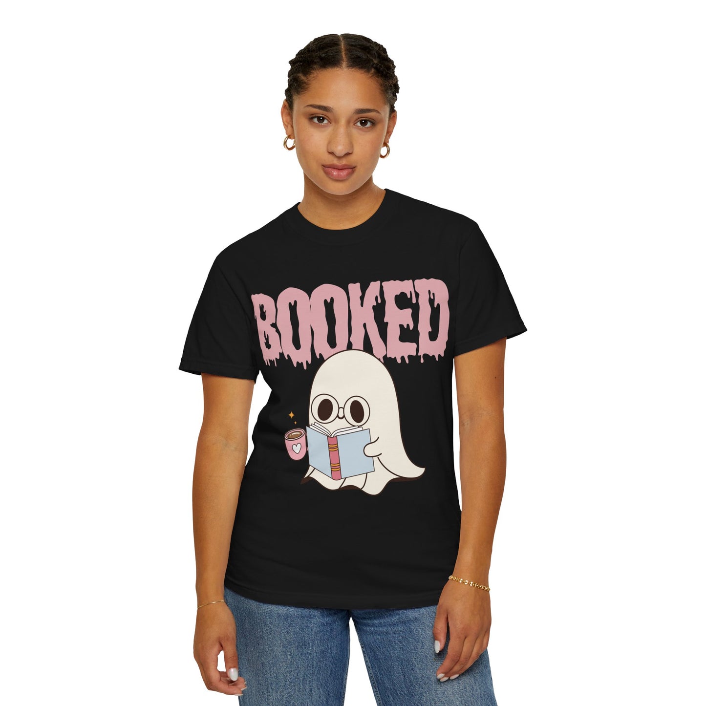 Booked Ghost with Coffee Unisex T-shirt