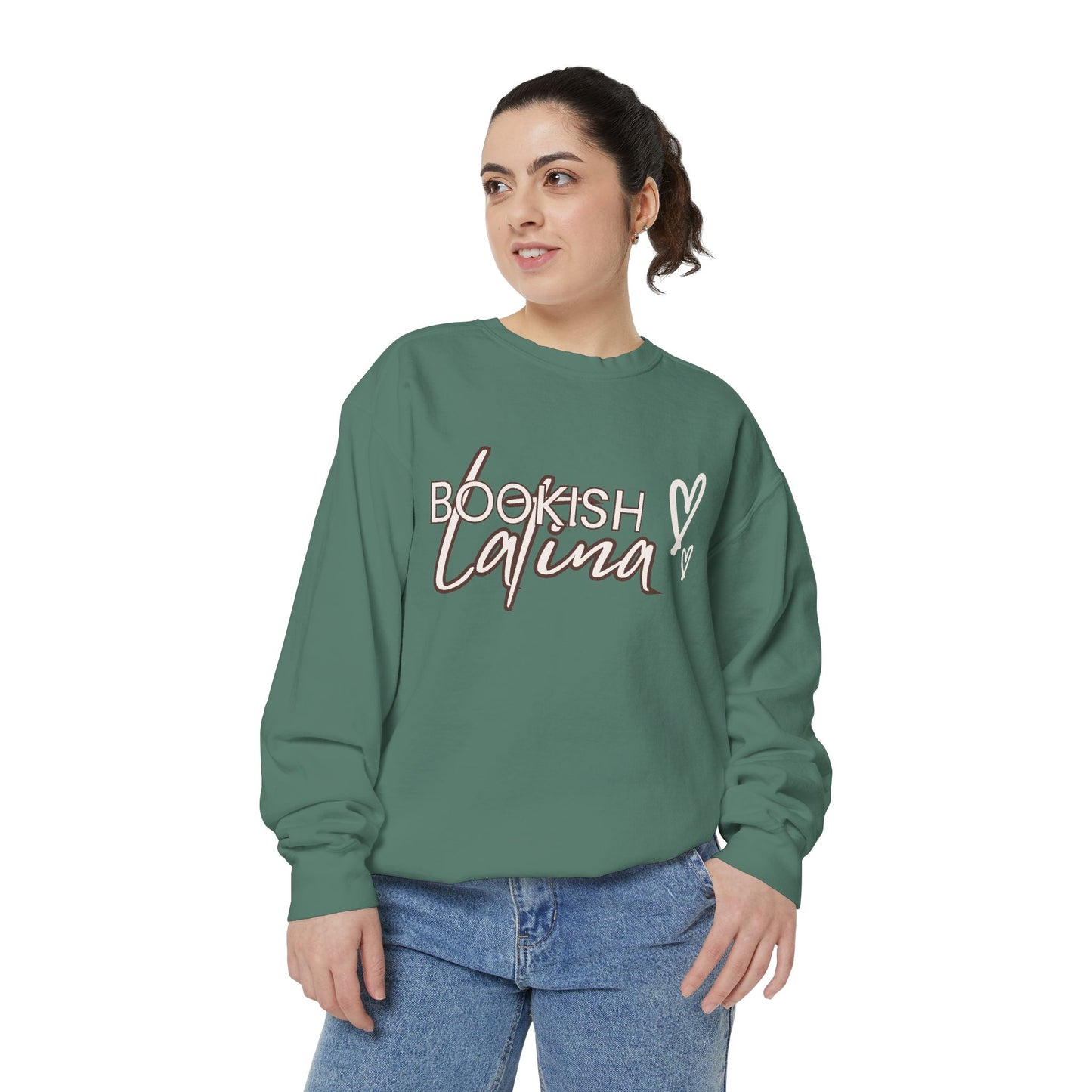 Bookish Latina Sweatshirt- with hearts design
