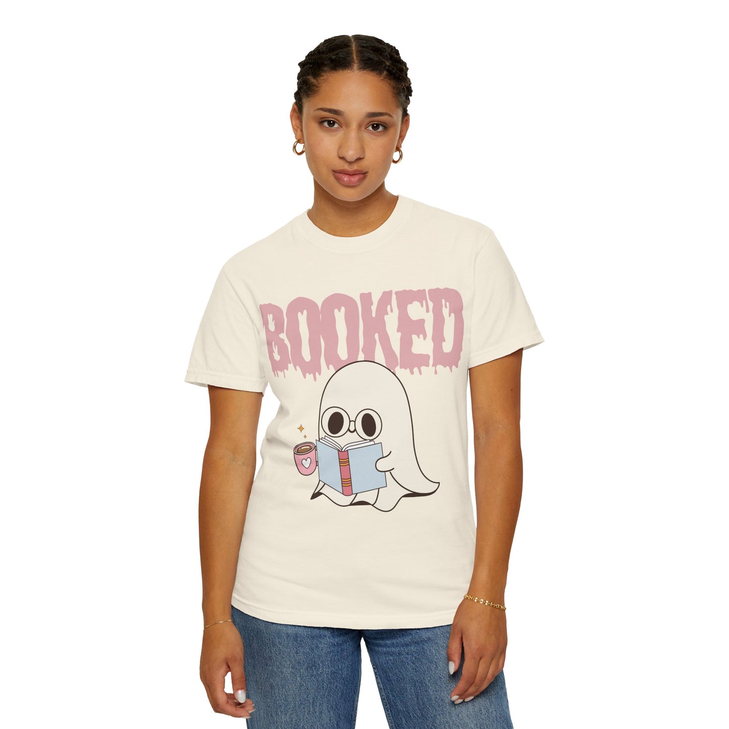 Booked Ghost with Coffee Unisex T-shirt