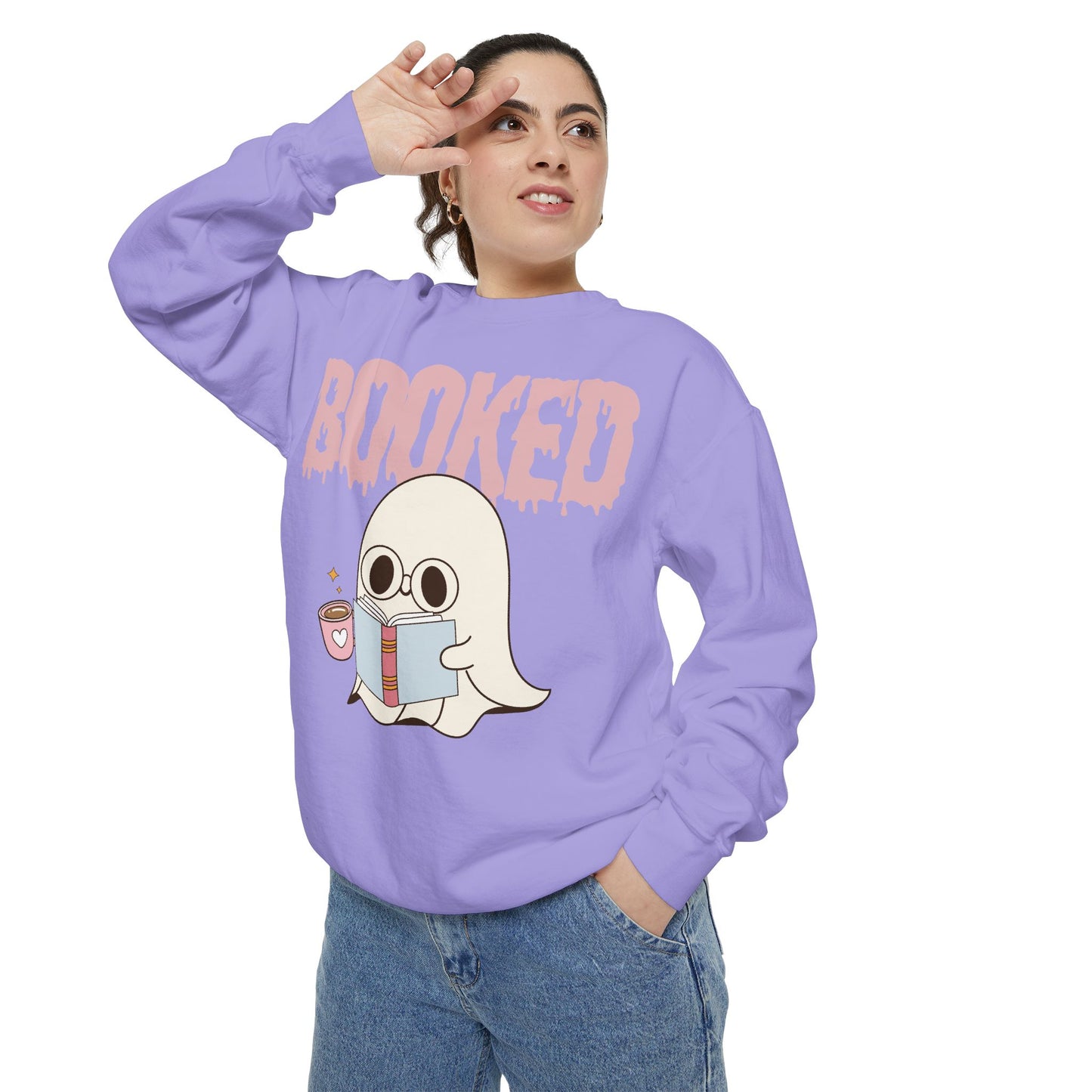 Booked Ghost with Coffee Sweatshirt