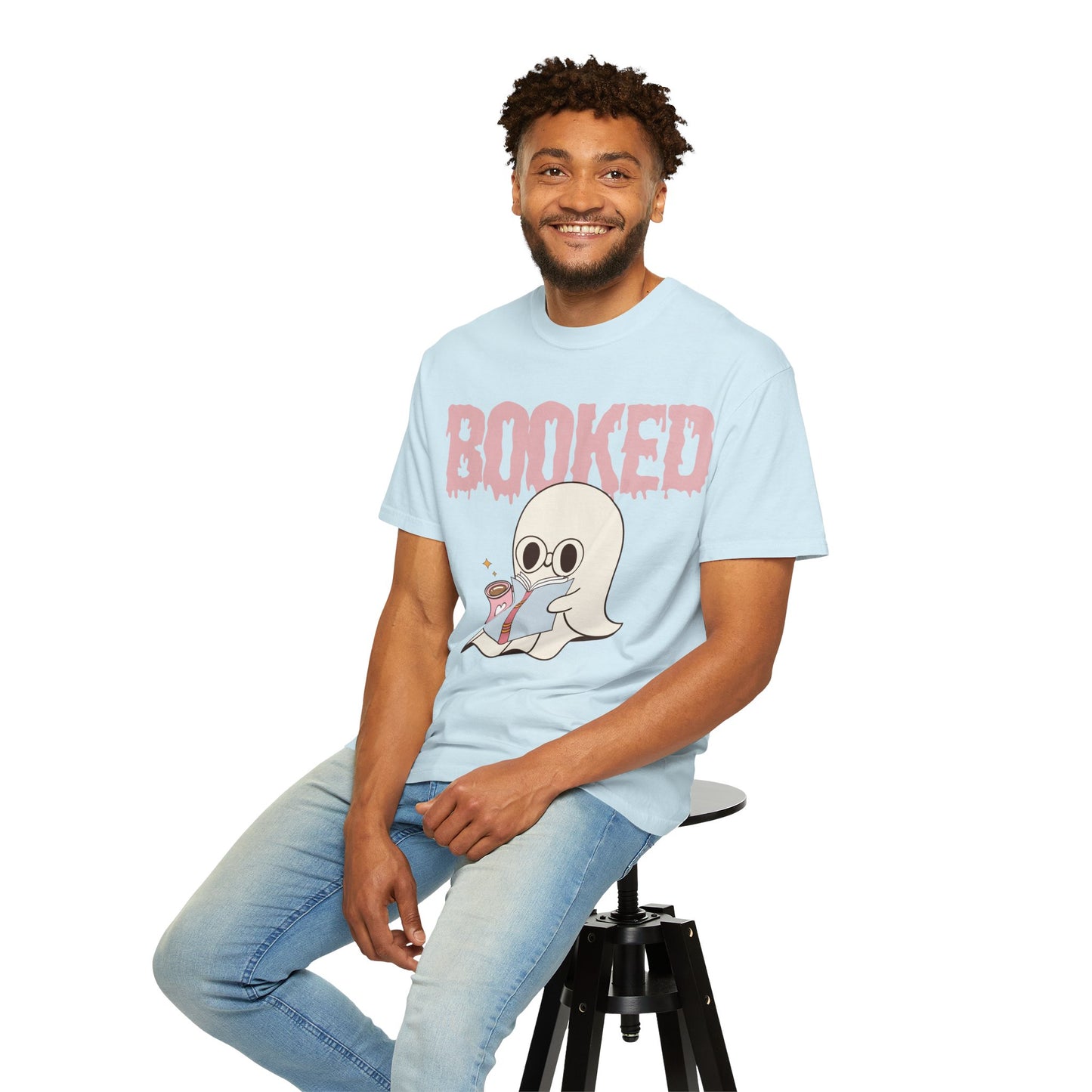 Booked Ghost with Coffee Unisex T-shirt