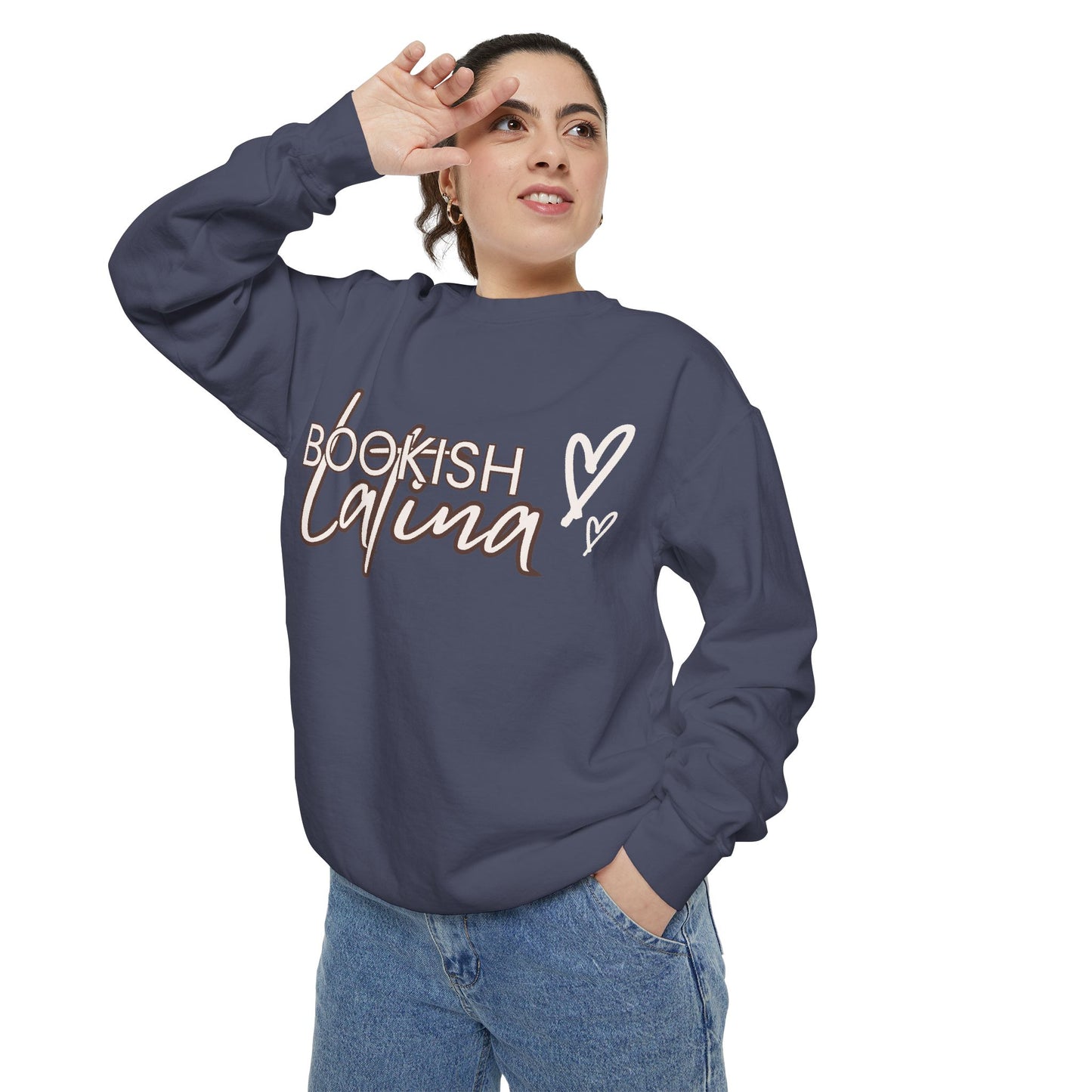 Bookish Latina Sweatshirt- with hearts design