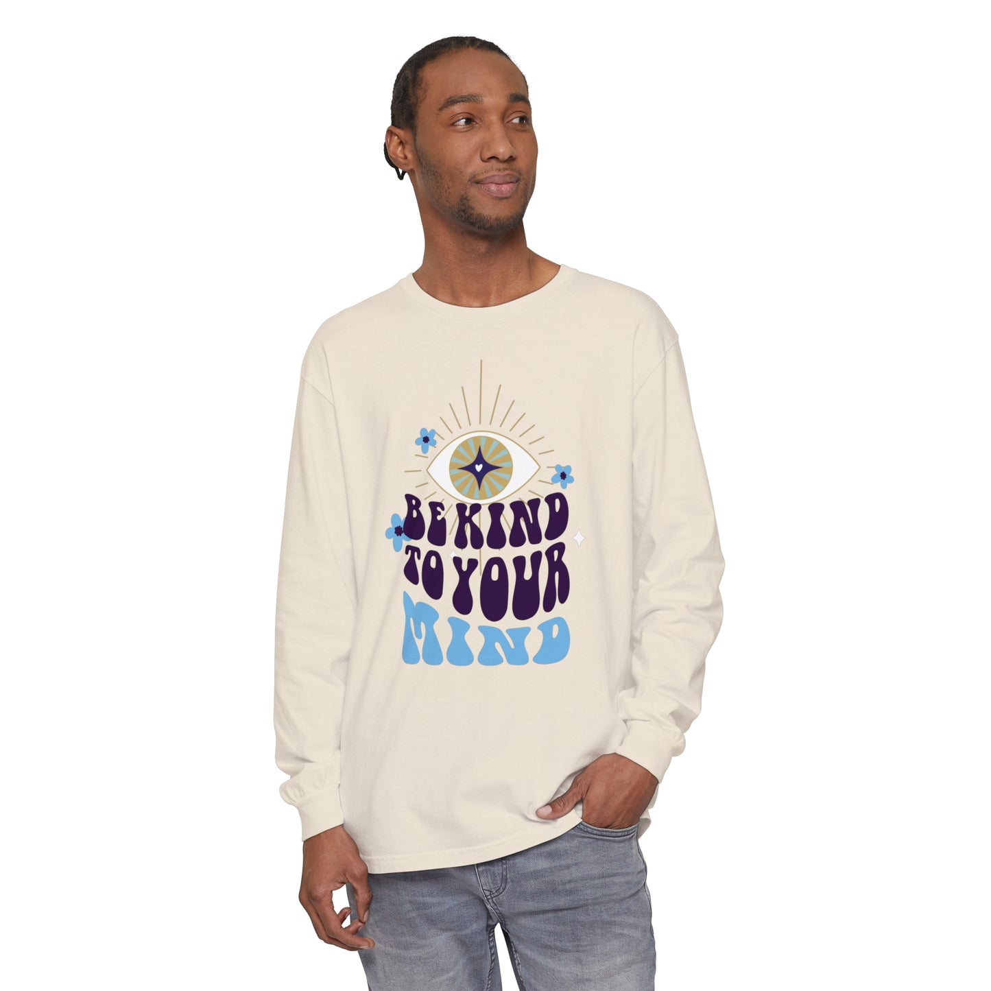 Long Sleeve T-Shirt Be Kind to Your Mind Ojo Design