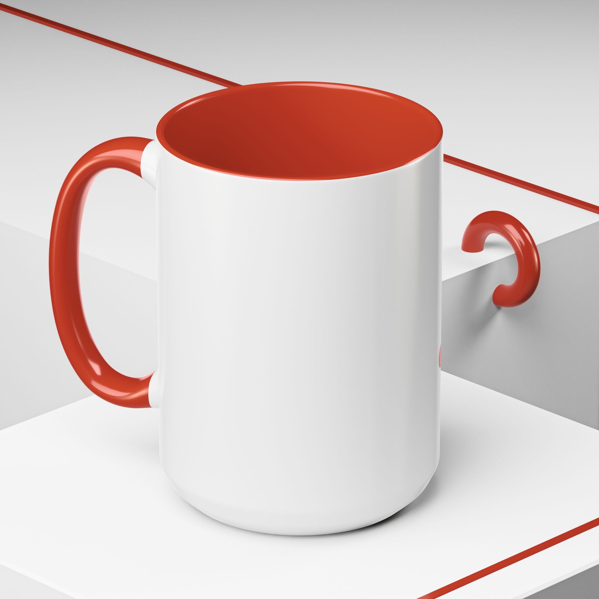 Mug - Pink and Red Stack of Books with Hearts Coffee Mug (11, 15oz)