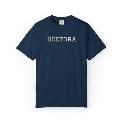 Embroidered Doctora T-Shirt — Feminine Doctor Shirt for Professionals