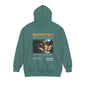 Bookish Latino Garment-Dyed Hoodie with Candles and Books Design