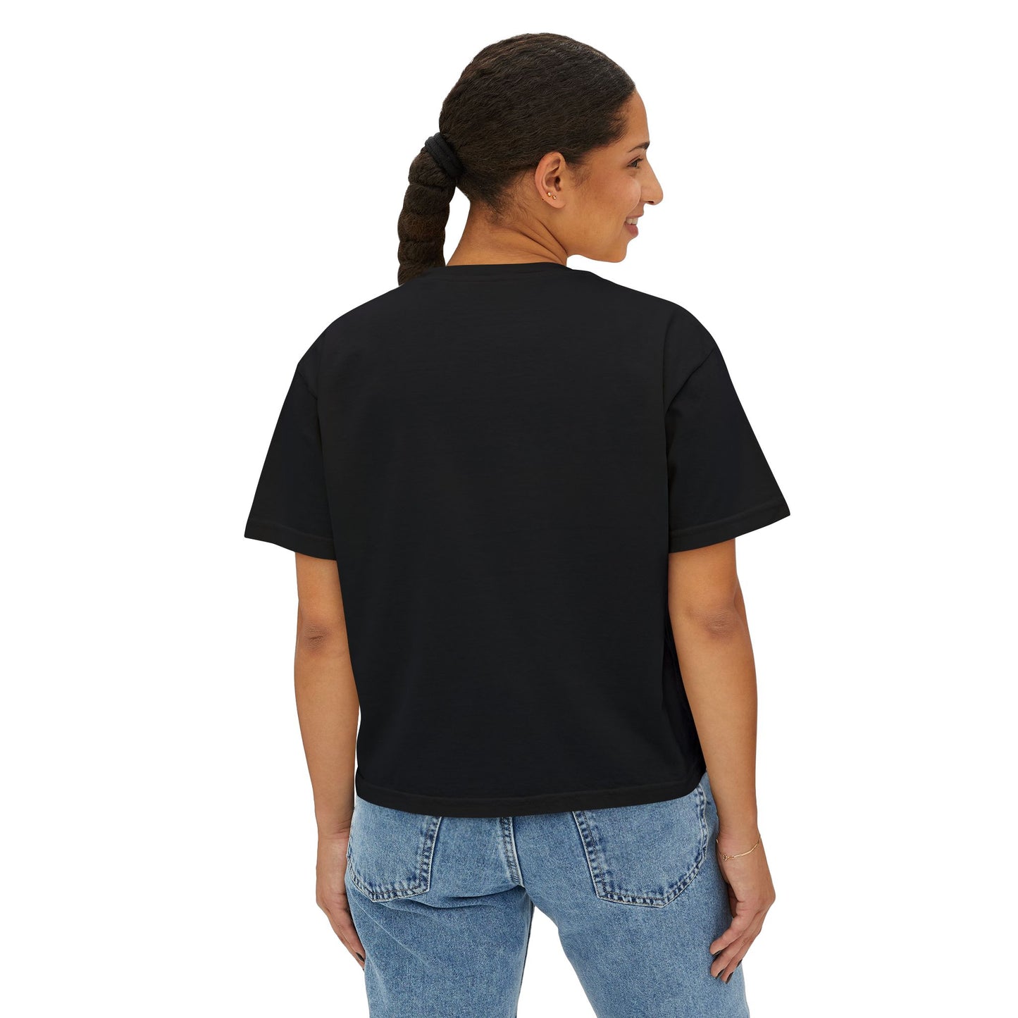 Boxy Tee Bookish Latina with Hearts Shirt