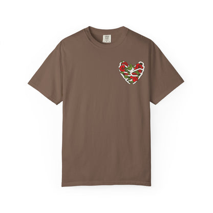 Unisex Garment-Dyed T-shirt - Autentico, Chingon Latino with Calavera Heart