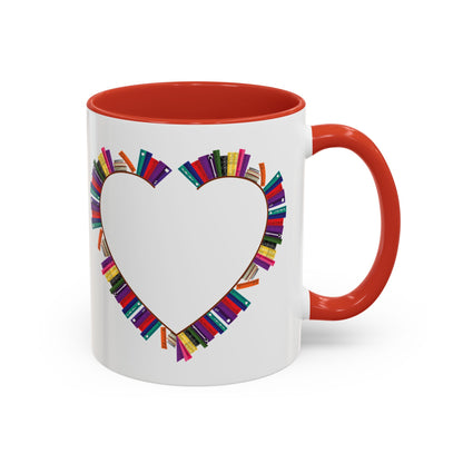 Mug Big Heart Made of Books Coffee Mug (11, 15oz)