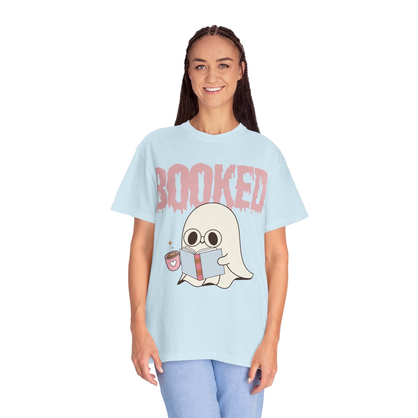 Booked Ghost with Coffee Unisex T-shirt
