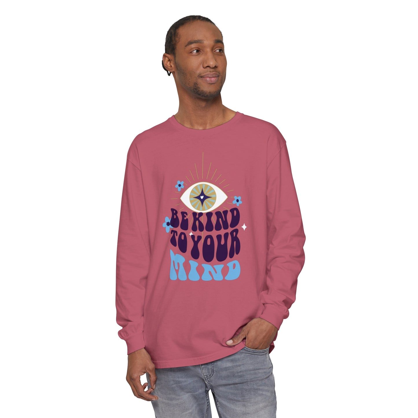 Long Sleeve T-Shirt Be Kind to Your Mind Ojo Design