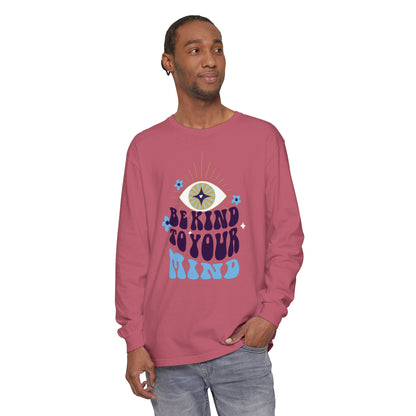Long Sleeve T-Shirt Be Kind to Your Mind Ojo Design