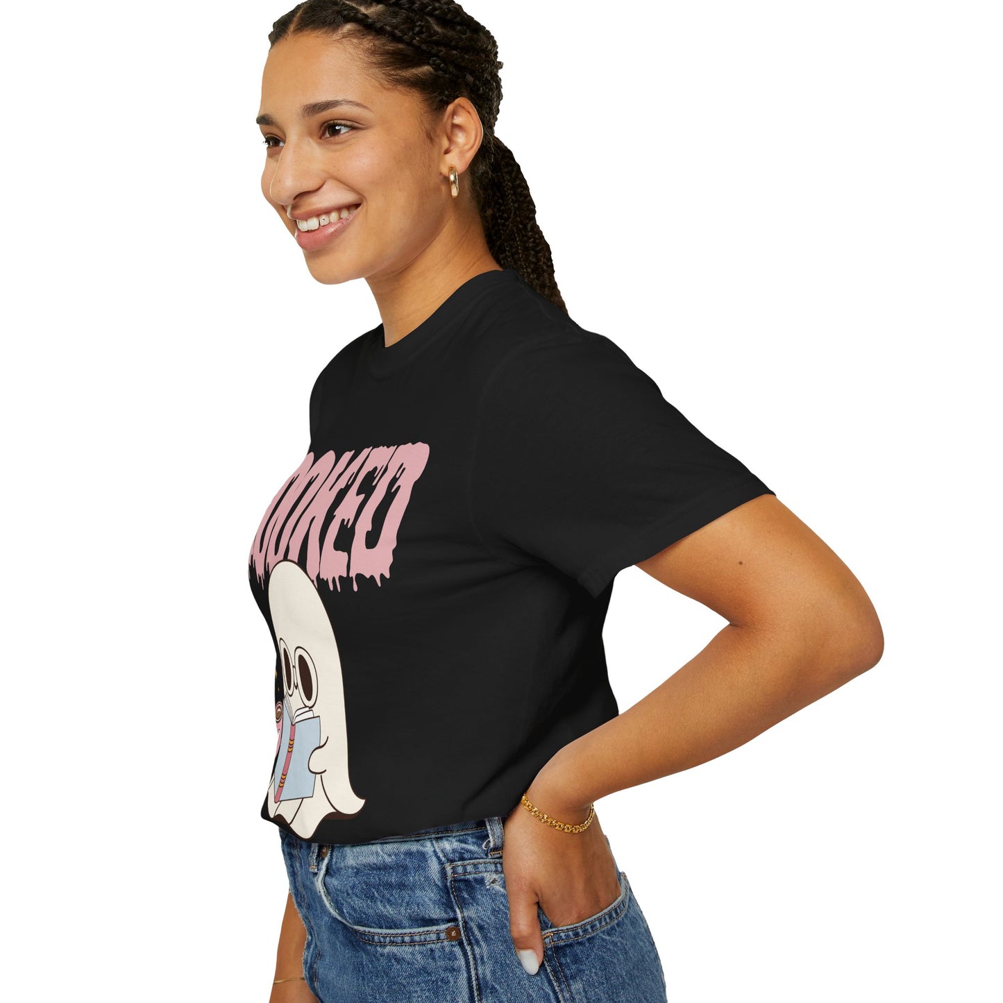 Booked Ghost with Coffee Unisex T-shirt