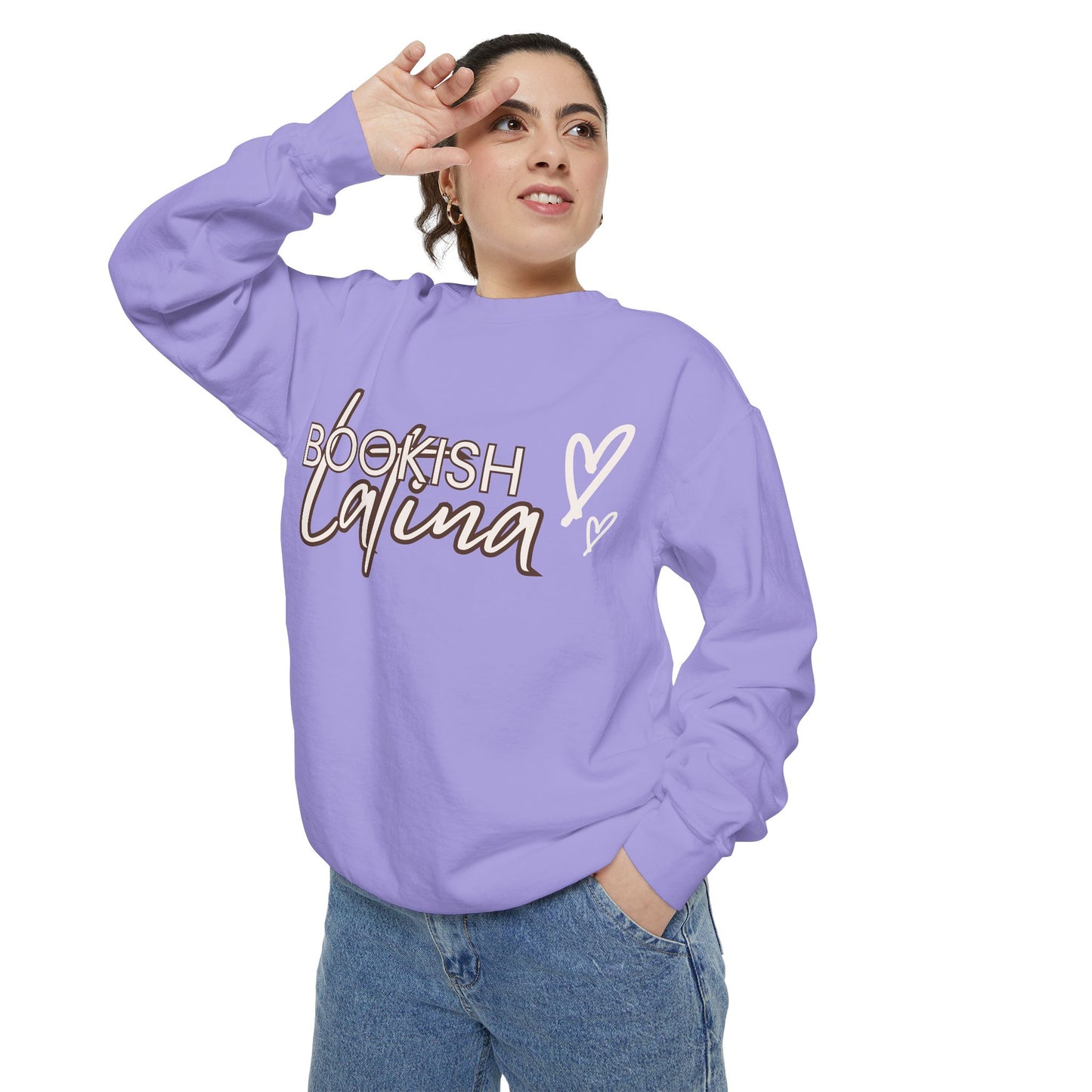 Bookish Latina Sweatshirt- with hearts design