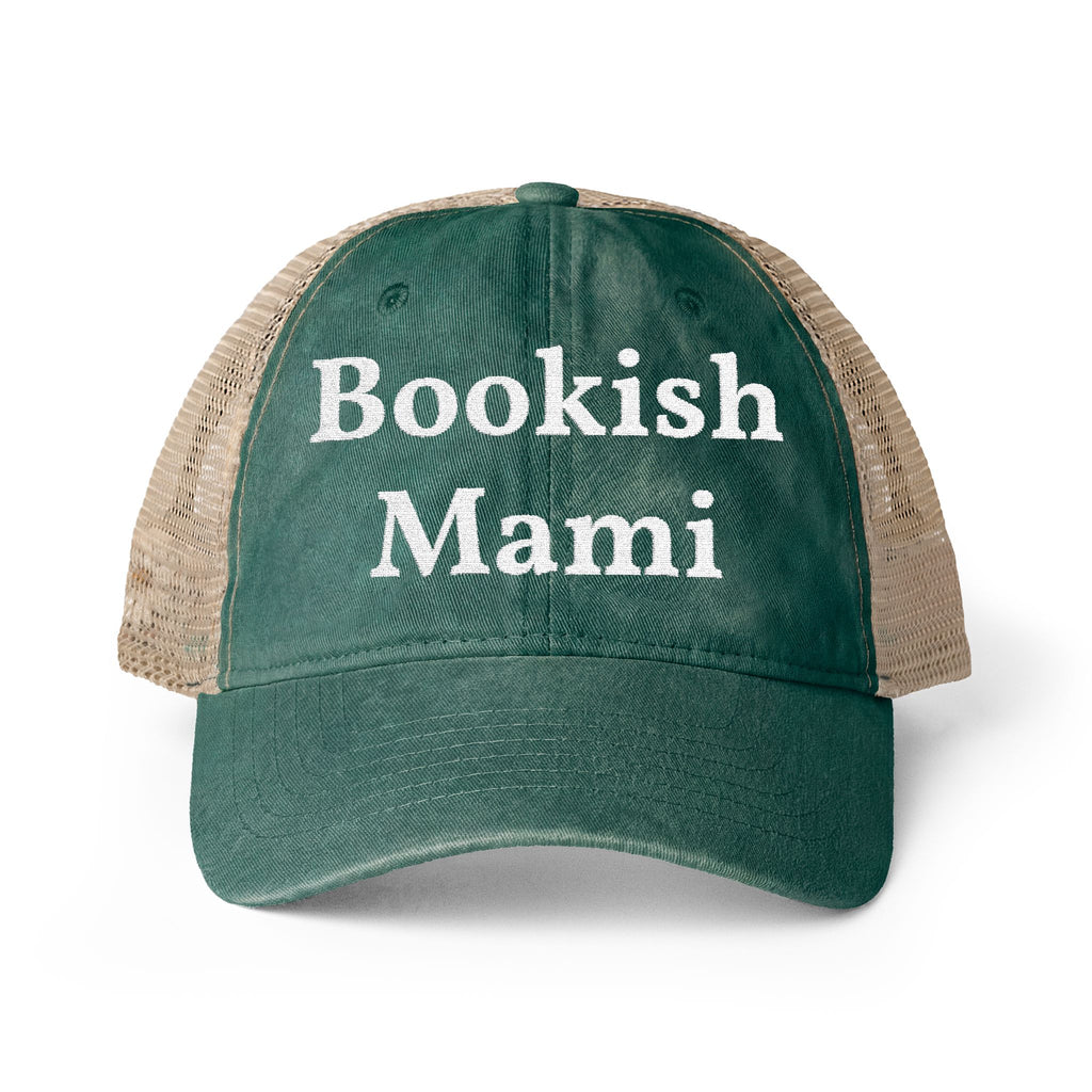 Bookish Mami- Women's Washed Mesh-Back Cap