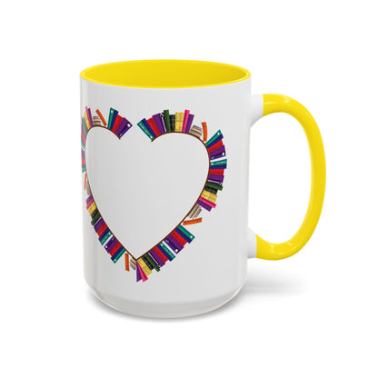 Mug Big Heart Made of Books Coffee Mug (11, 15oz)