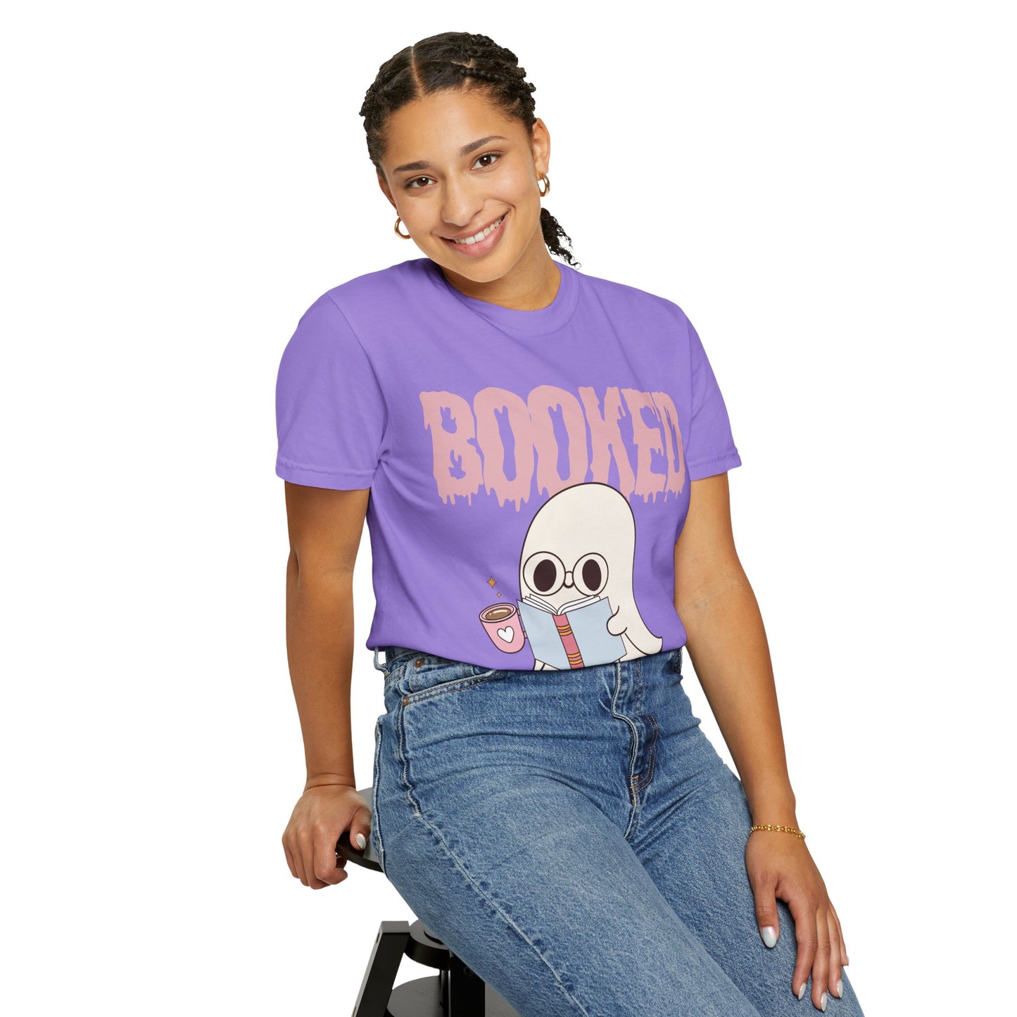 Booked Ghost with Coffee Unisex T-shirt