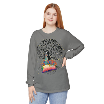 Long Sleeve T-Shirt - Magical Tree with Catrina and Roots Design