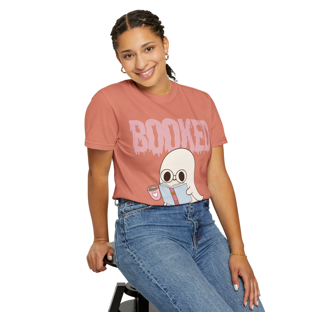 Booked Ghost with Coffee Unisex T-shirt