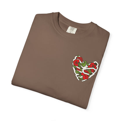 Unisex Garment-Dyed T-shirt - Autentico, Chingon Latino with Calavera Heart