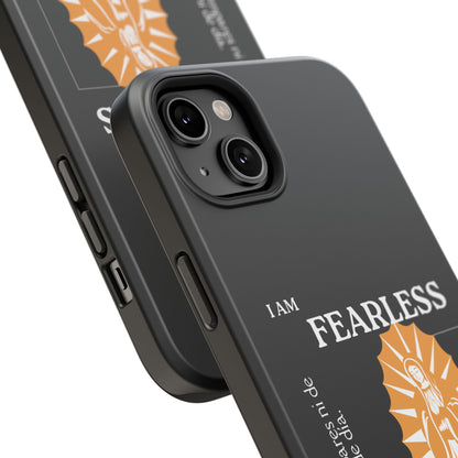 Fearless Impact-Resistant Phone Case, Protective Cover, Inspirational Gift, Unique Design, Motivational Cell Phone Case