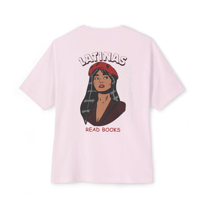 Latinas Read Books Unisex Oversized Boxy TShirt