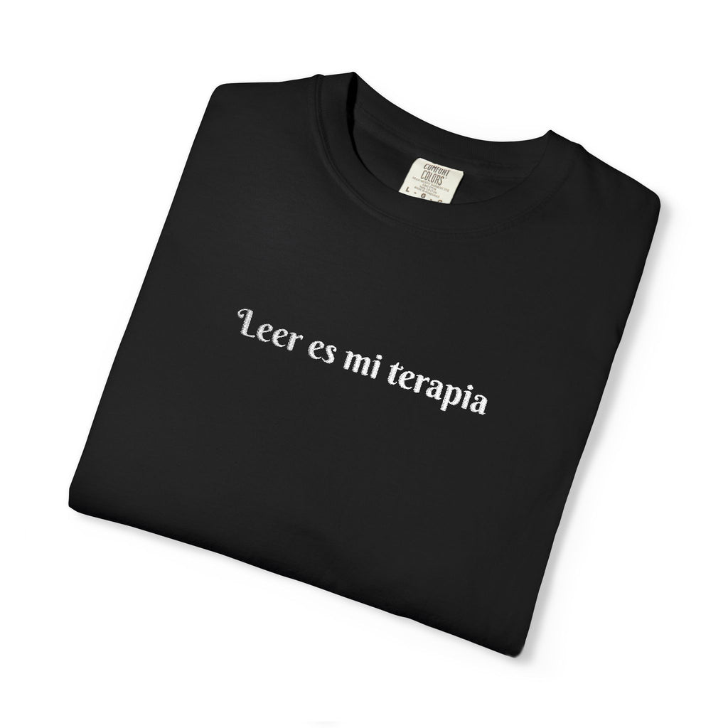 Reading is my therapy Unisex T-shirt Embroidered